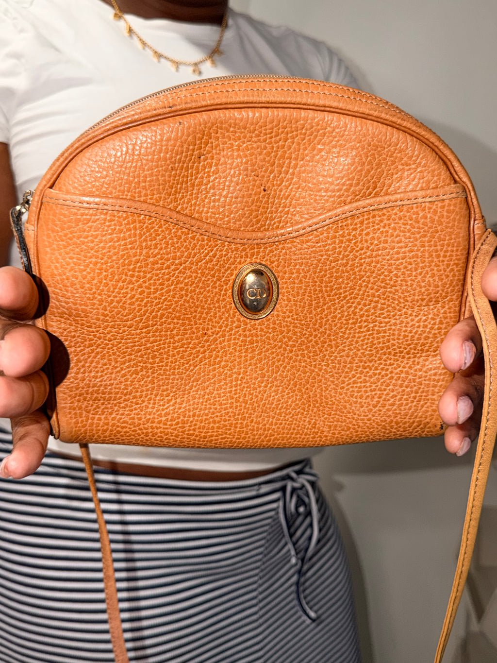 Christian Dior Leather Crossbody Bag – Tan/Cognac