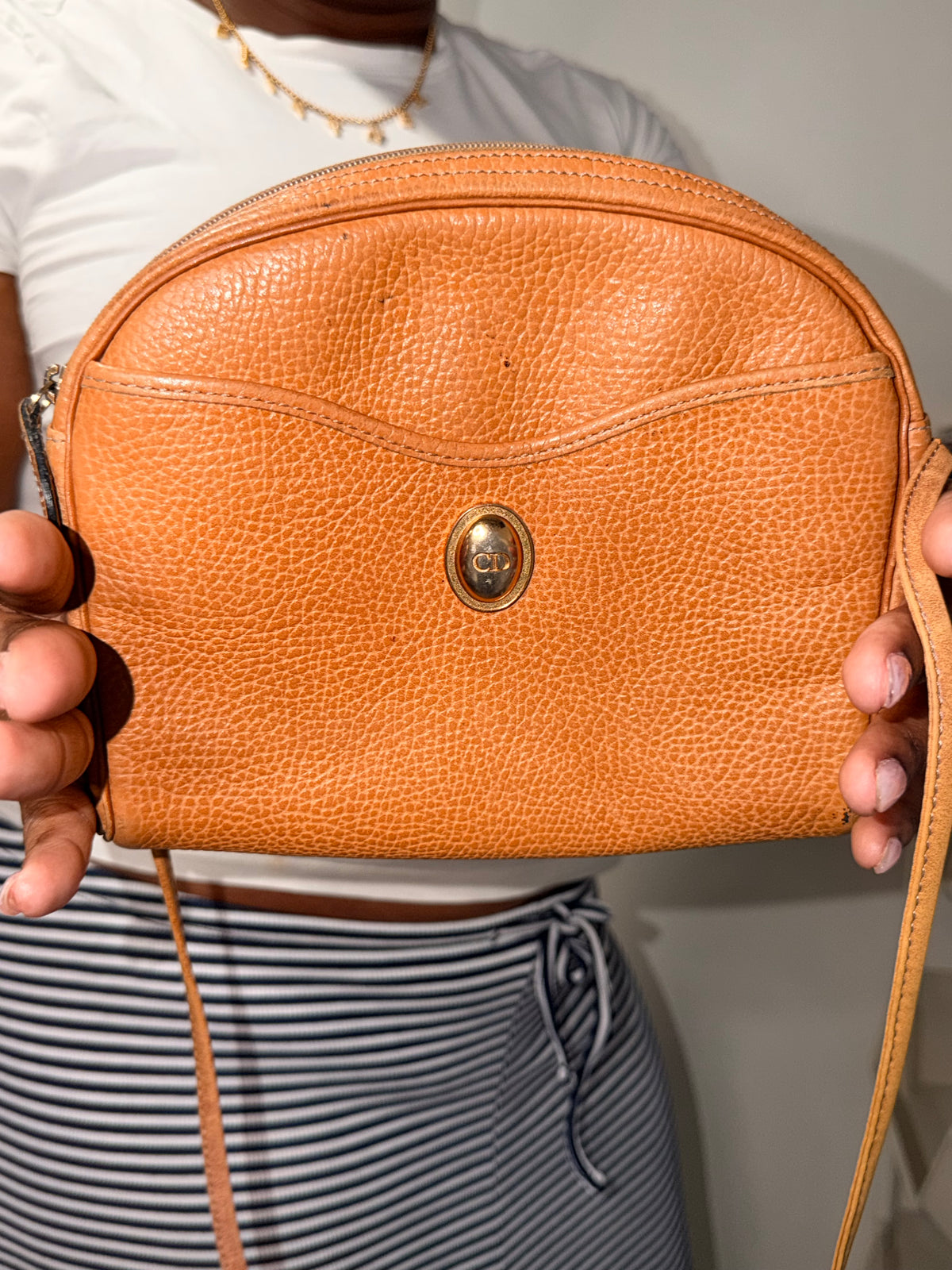 Christian Dior Leather Crossbody Bag – Tan/Cognac