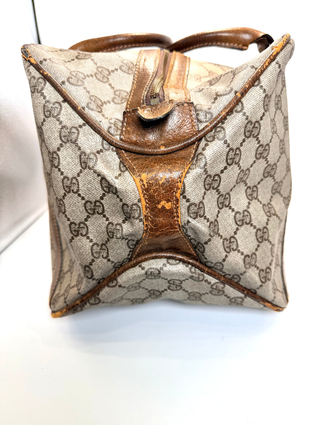 Gucci Vintage Travel Bag – Brown Leather & Monogram