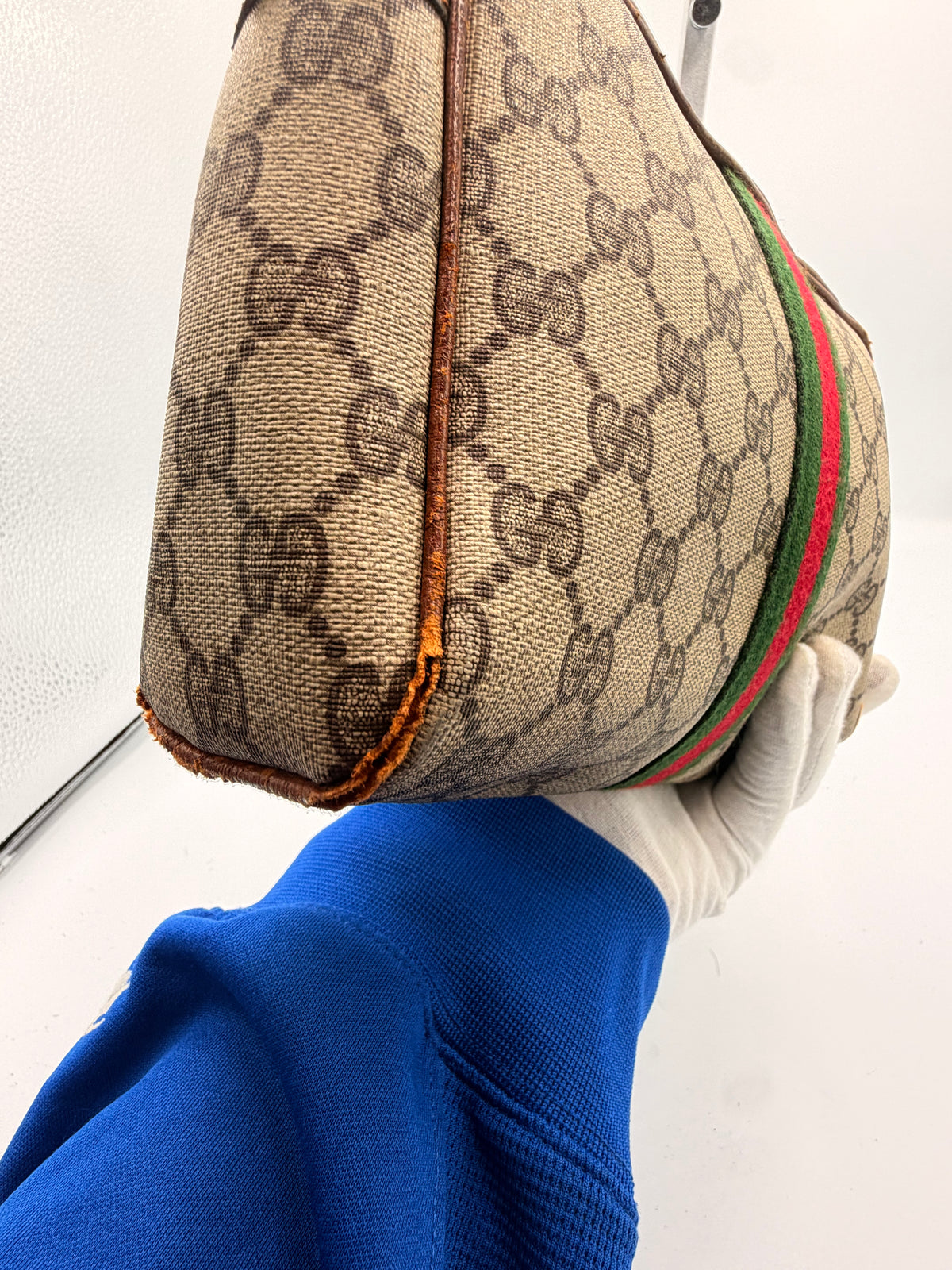 Gucci GG Supreme Web Stripe Cosmetic Bag