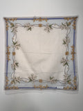 Celine Paris Silk Scarf in Floral Garland & Baroque Border Print