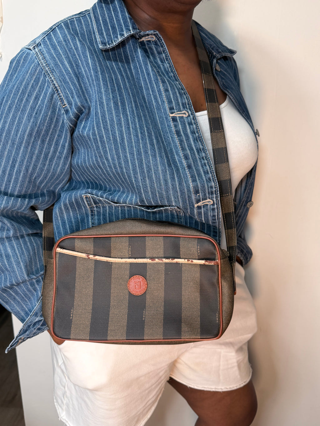 Fendi Pequin Crossbody Bag