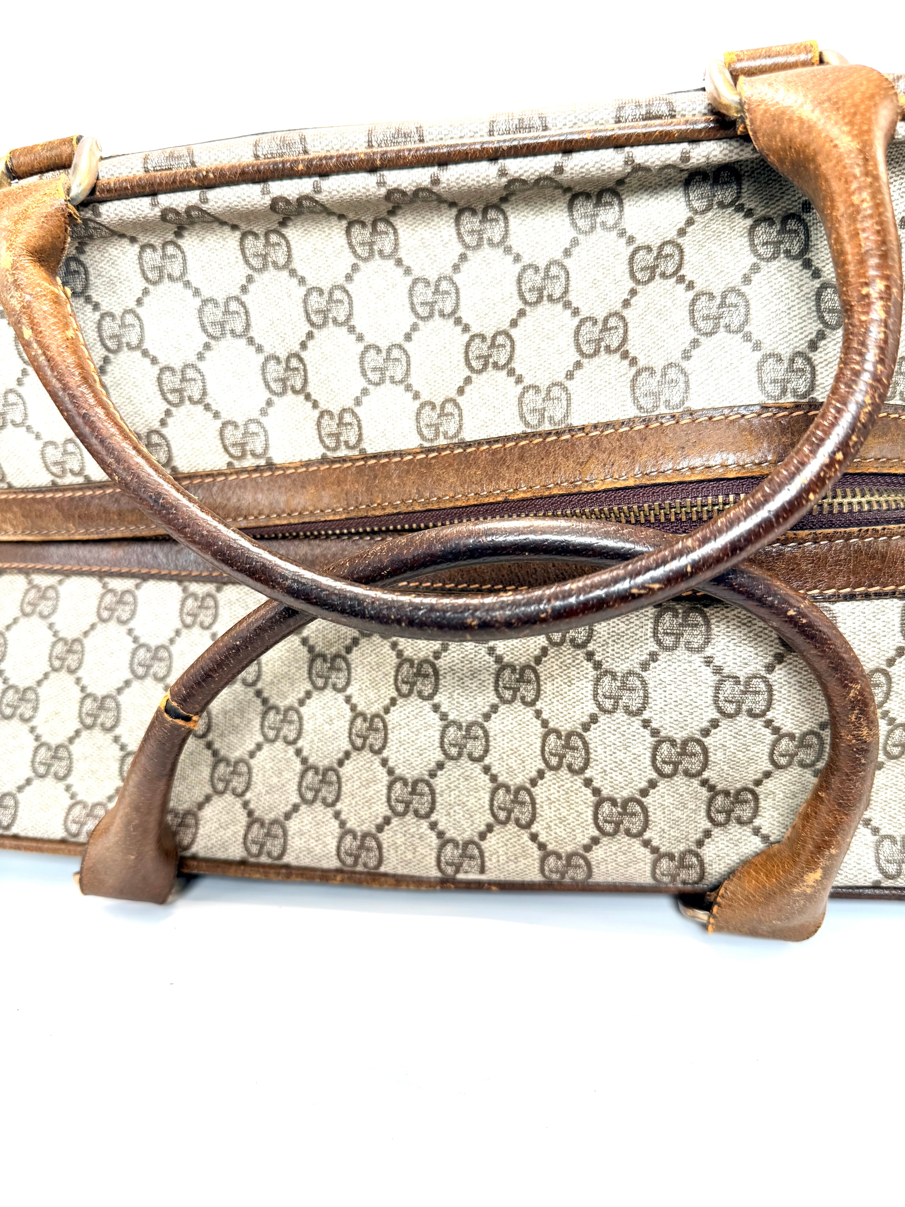 Gucci Vintage Travel Bag – Brown Leather & Monogram