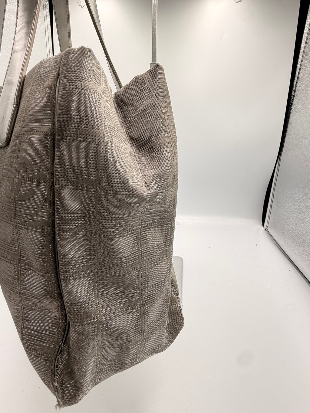 Chanel Silver Travel Line CC Tote Bag