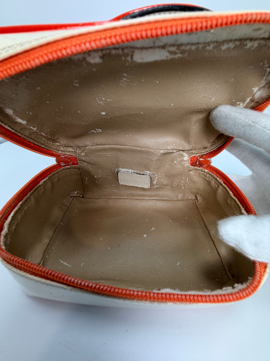 Gucci Vintage Vanity Case – Orange & Off-White