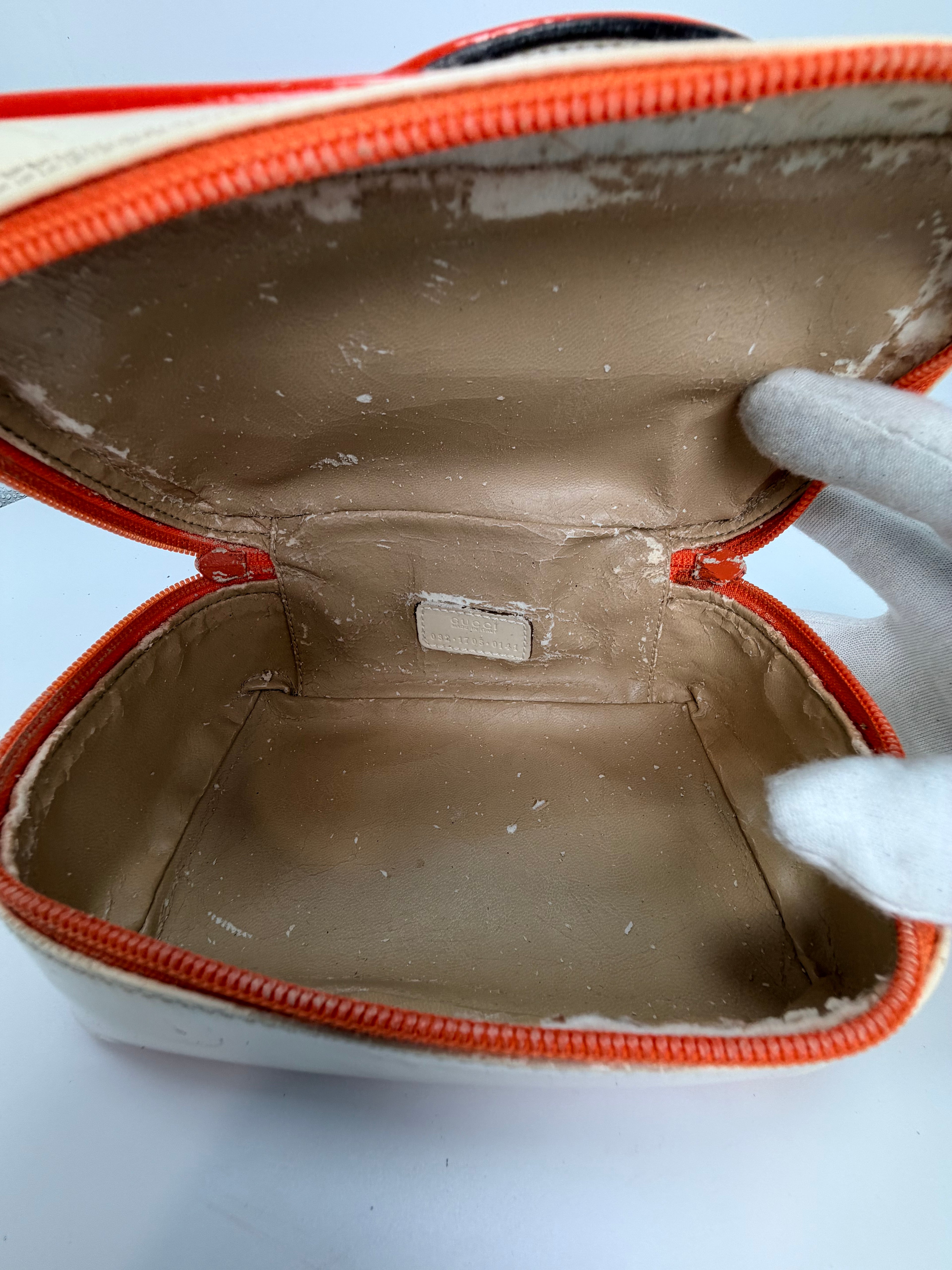 Gucci Vintage Vanity Case – Orange & Off-White