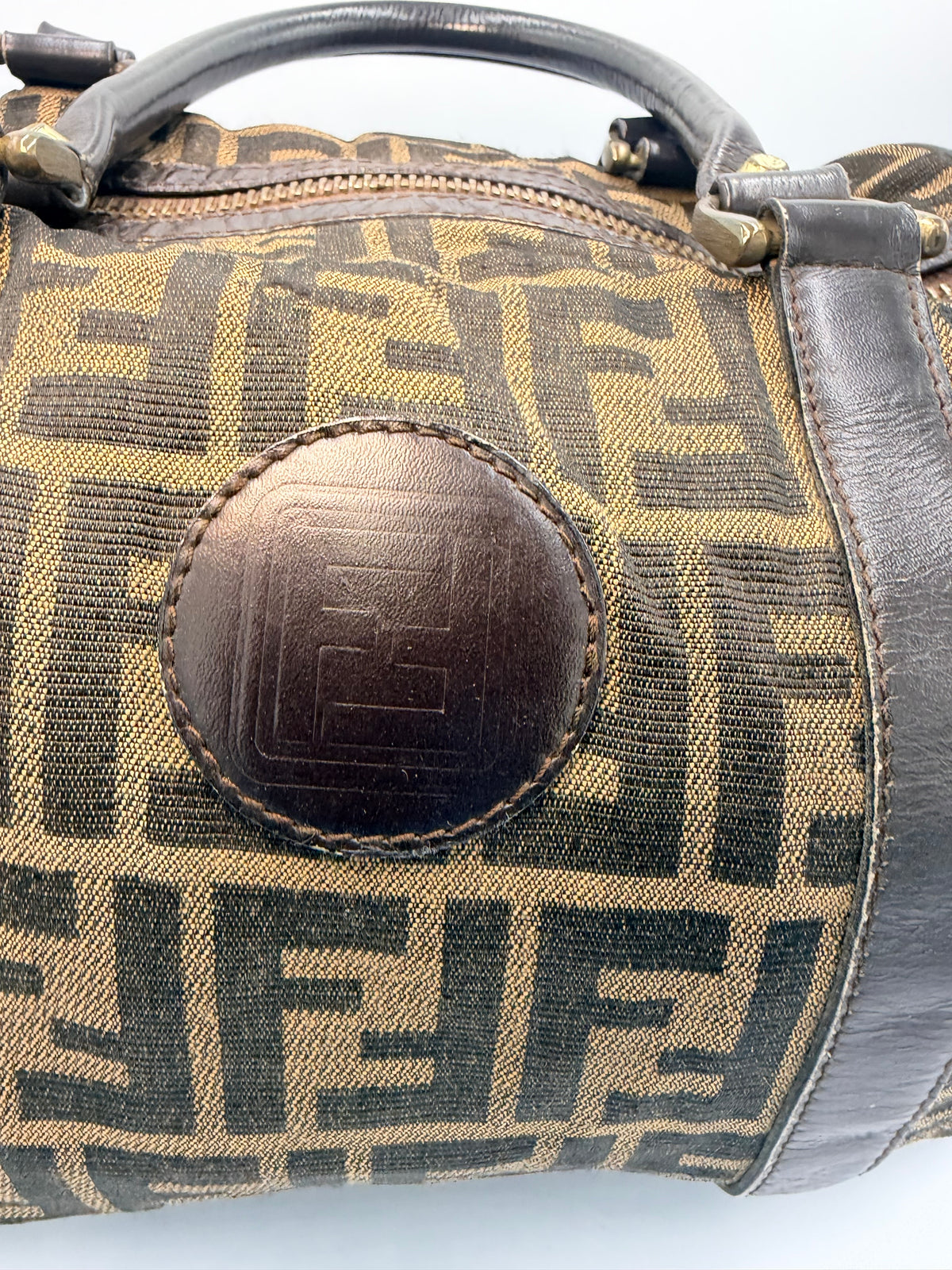 Fendi Vintage Zucca FF Boston Bag