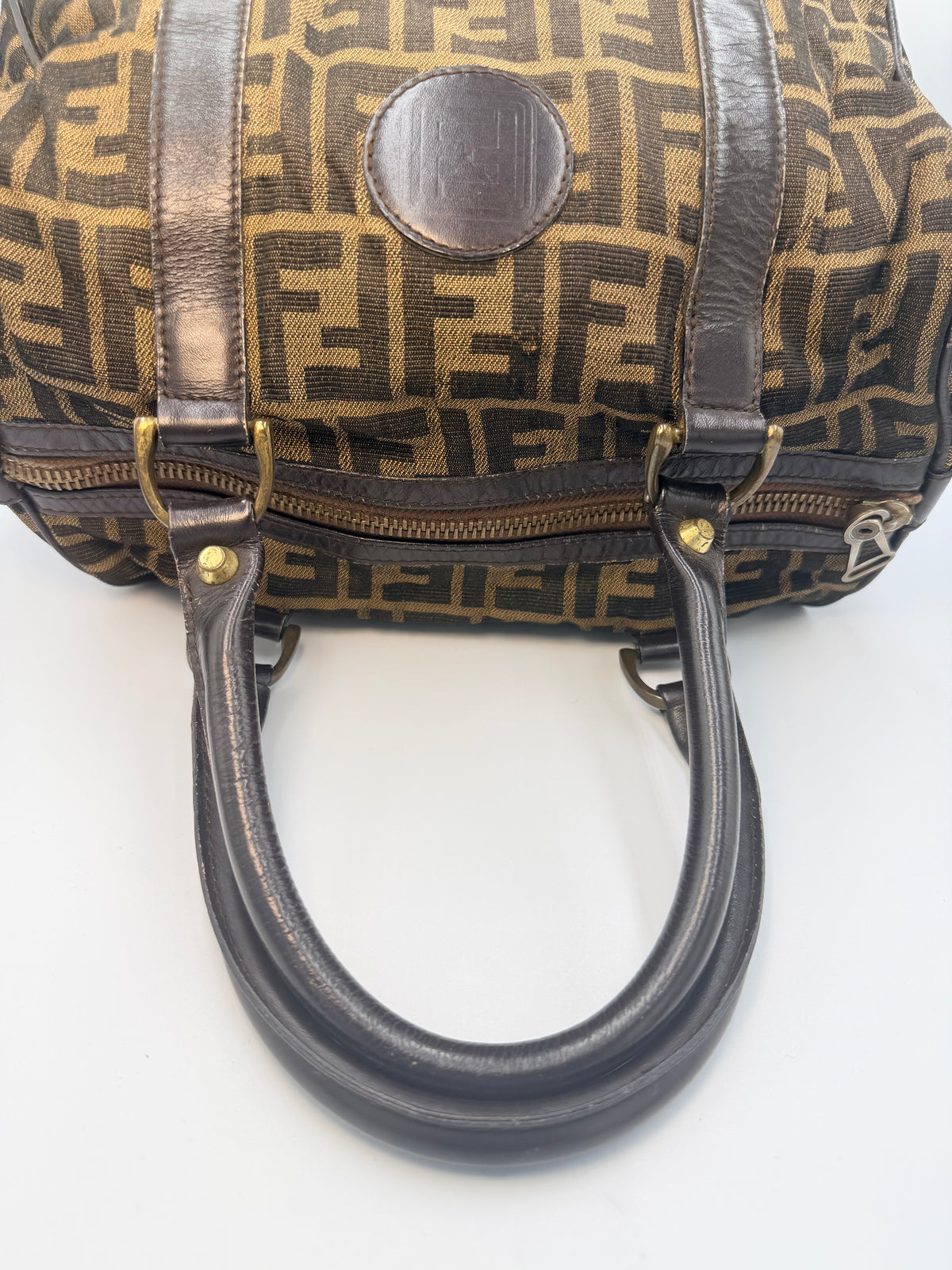 Fendi Vintage Zucca FF Boston Bag