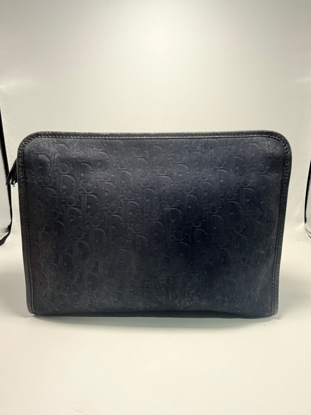 Christian Dior Vintage Oblique Clutch / Toiletry– Navy