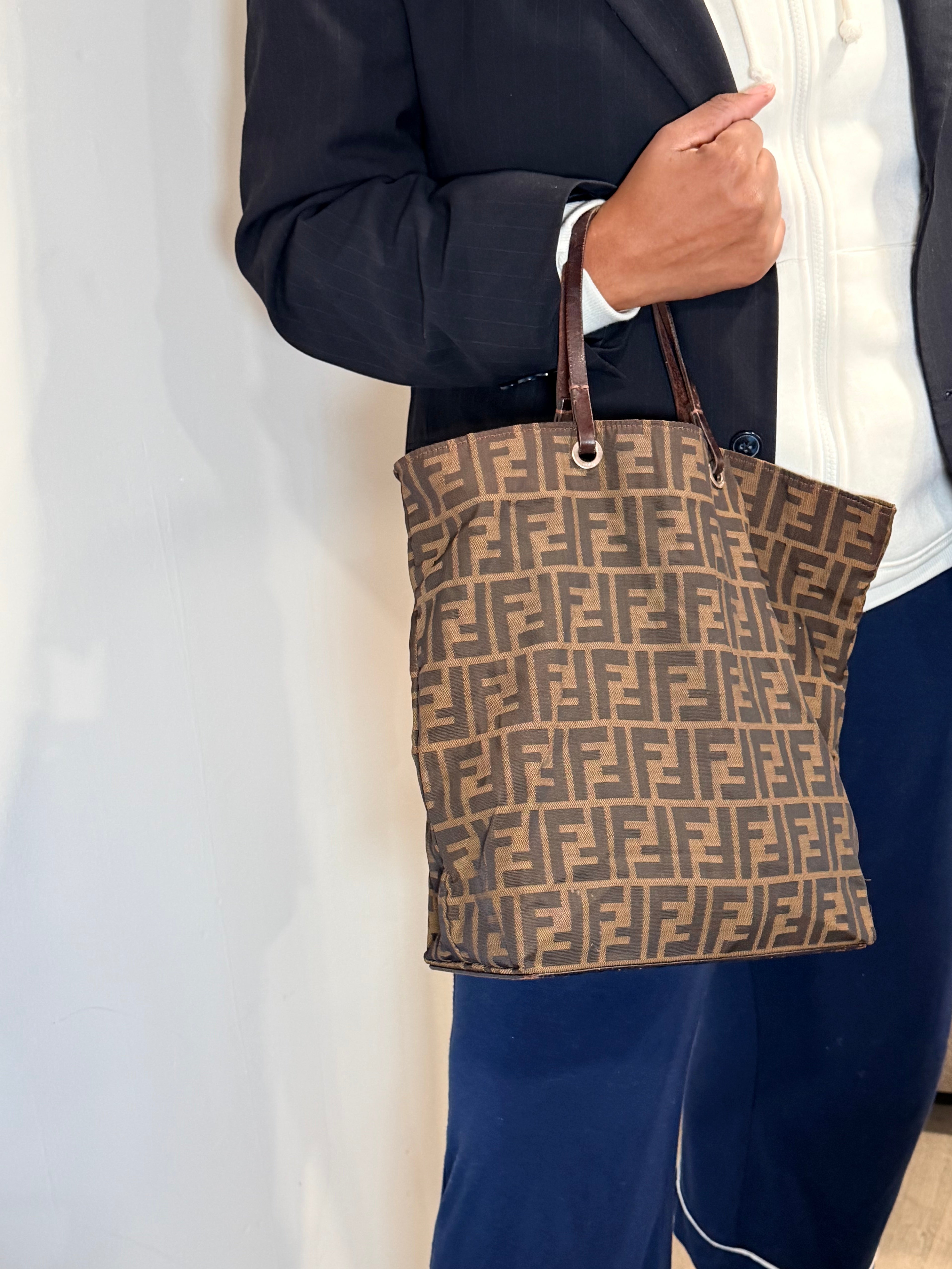 Vintage Fendi Zucca Canvas Tote