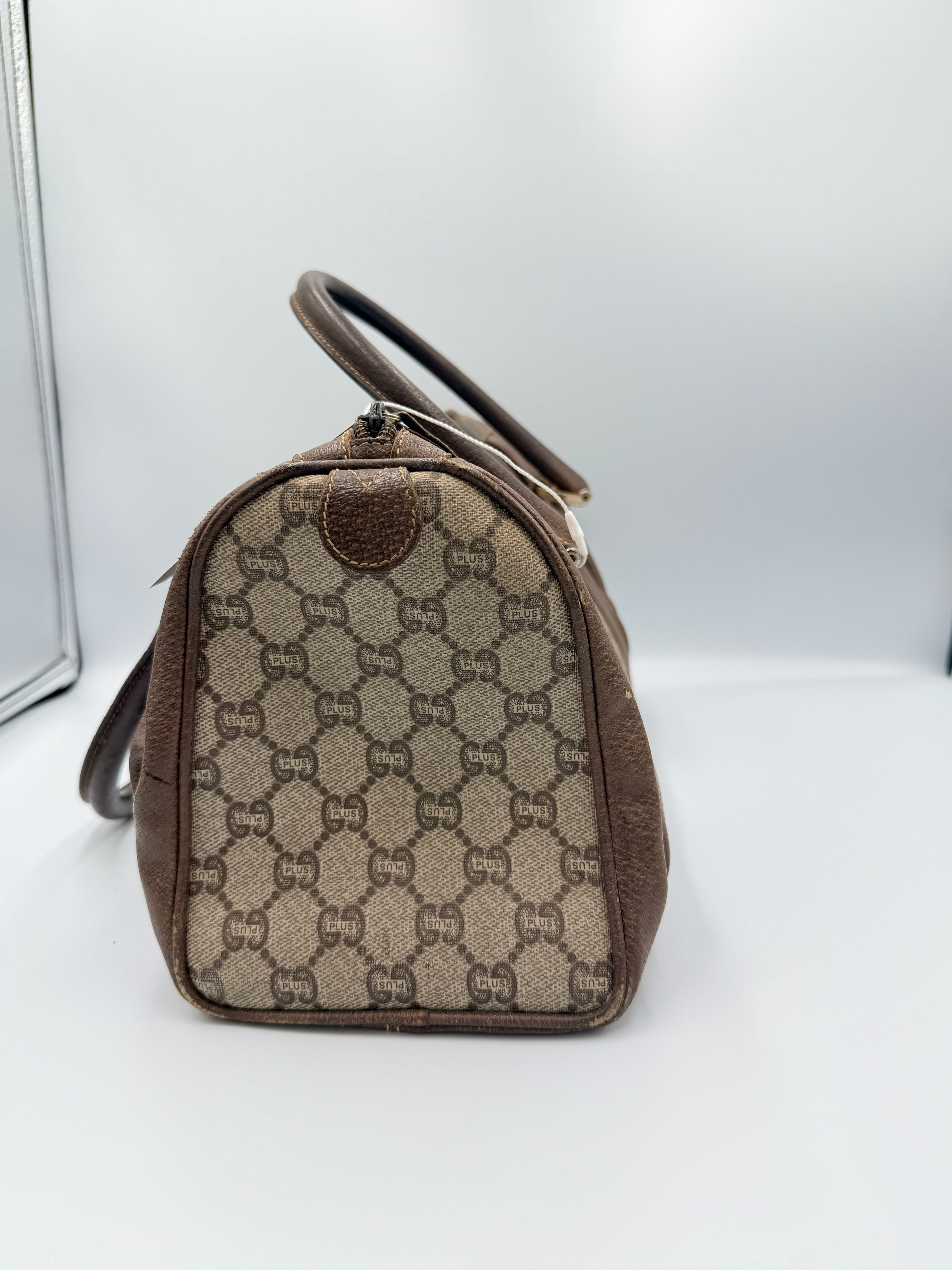 Gucci Plus Monogram Pleated Satchel Bag