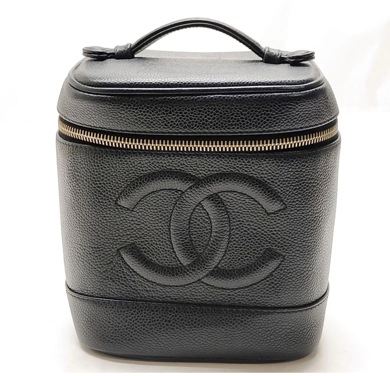 CHANEL Black Caviar Vanity Cosmetic Case