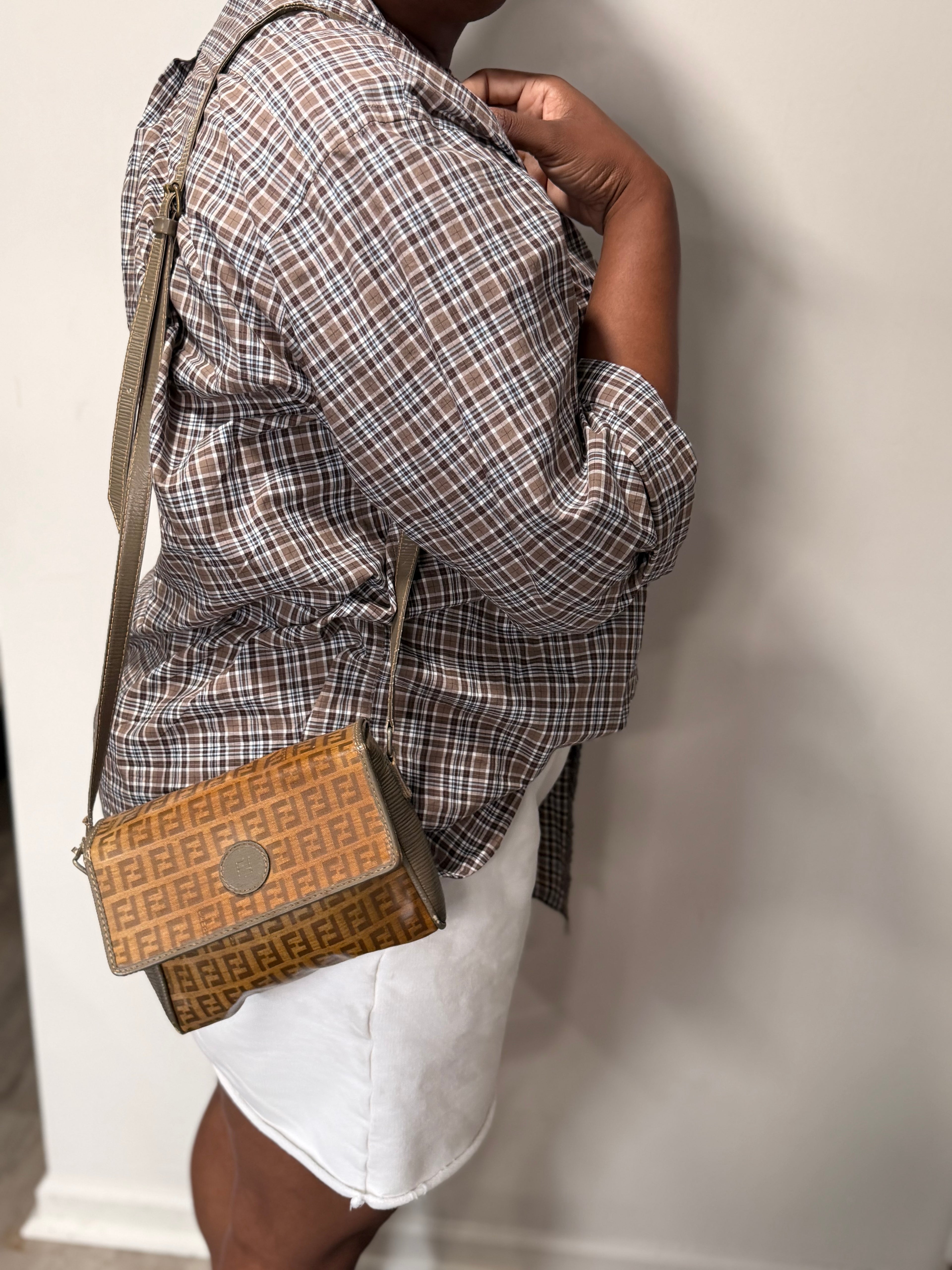 Fendi Zucca Flap Crossbody Bag