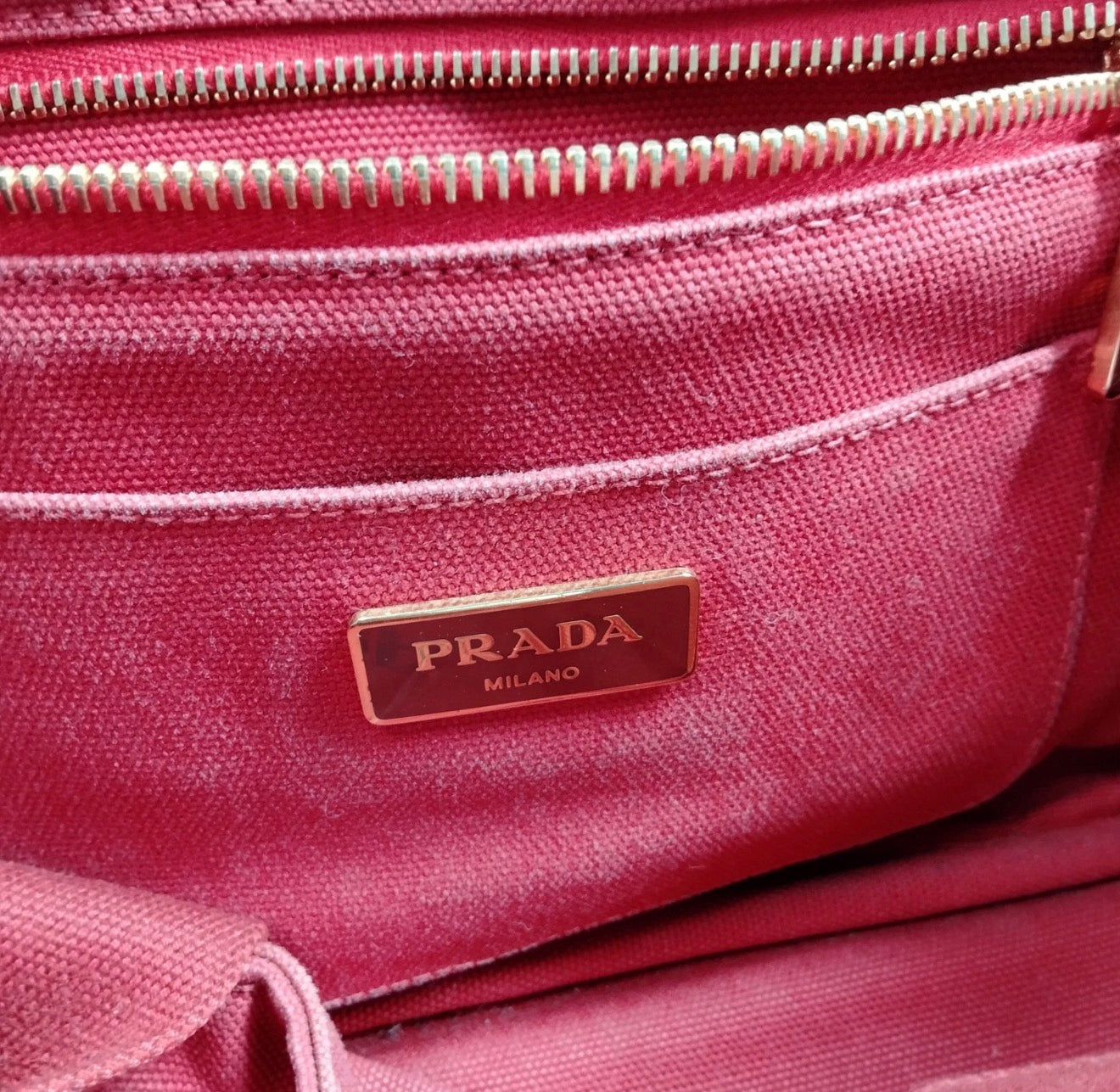 Prada Canapa Canvas Tote – Red