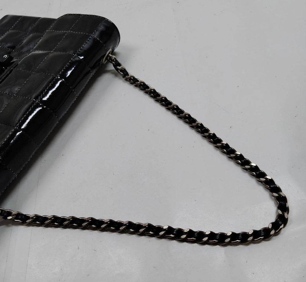 Chanel Digital Patent Leather Chocolate Bar Chain Shoulder Bag