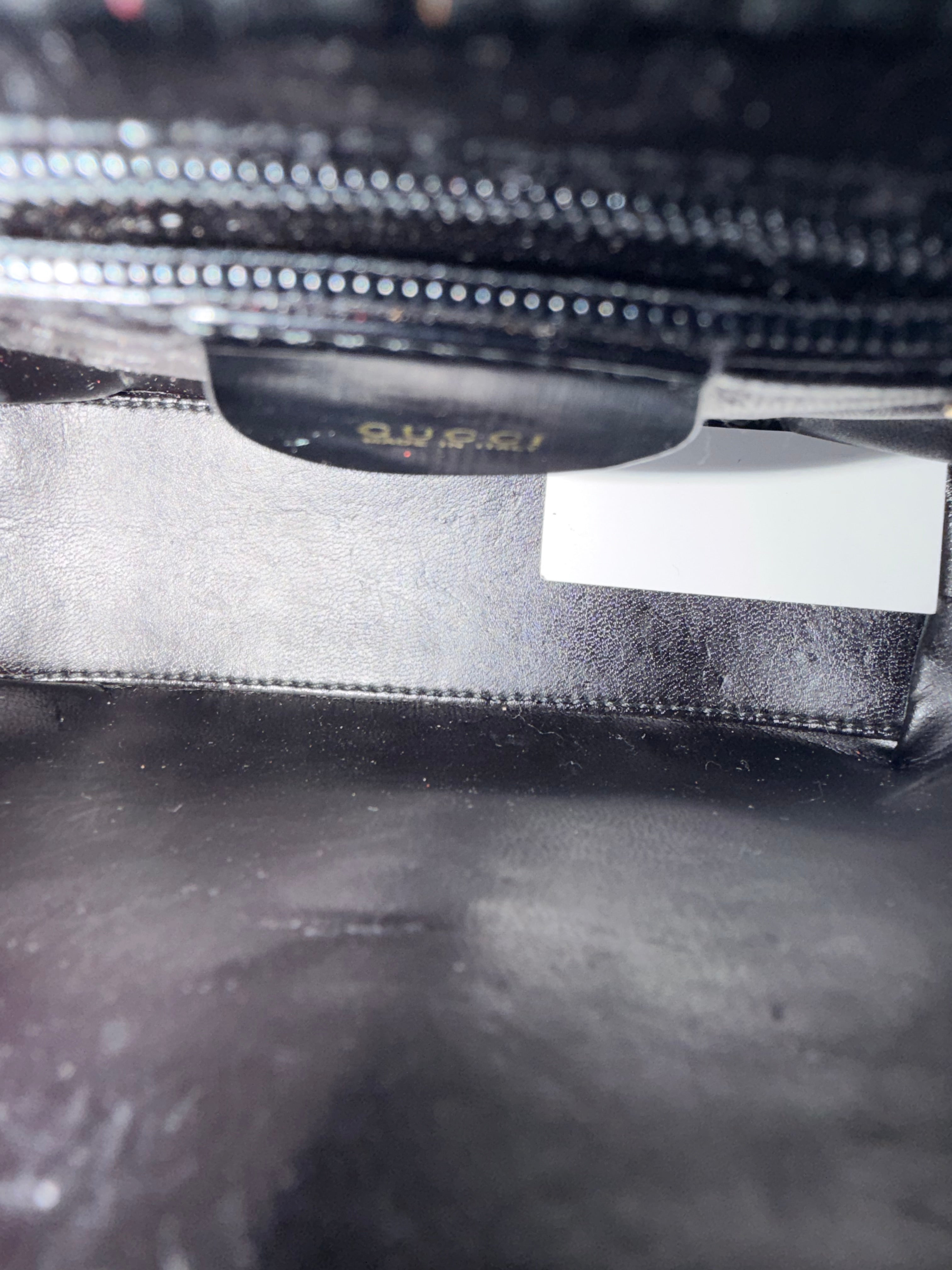 GUCCI Black Patent Leather Shoulder Bag