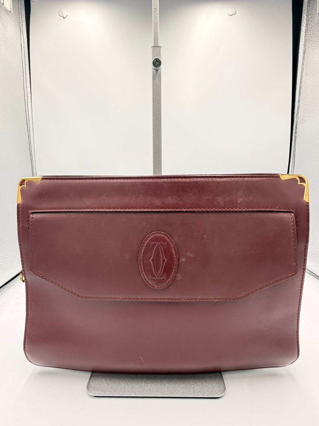 Cartier Must de Cartier Bordeaux Leather Portfolio Clutch