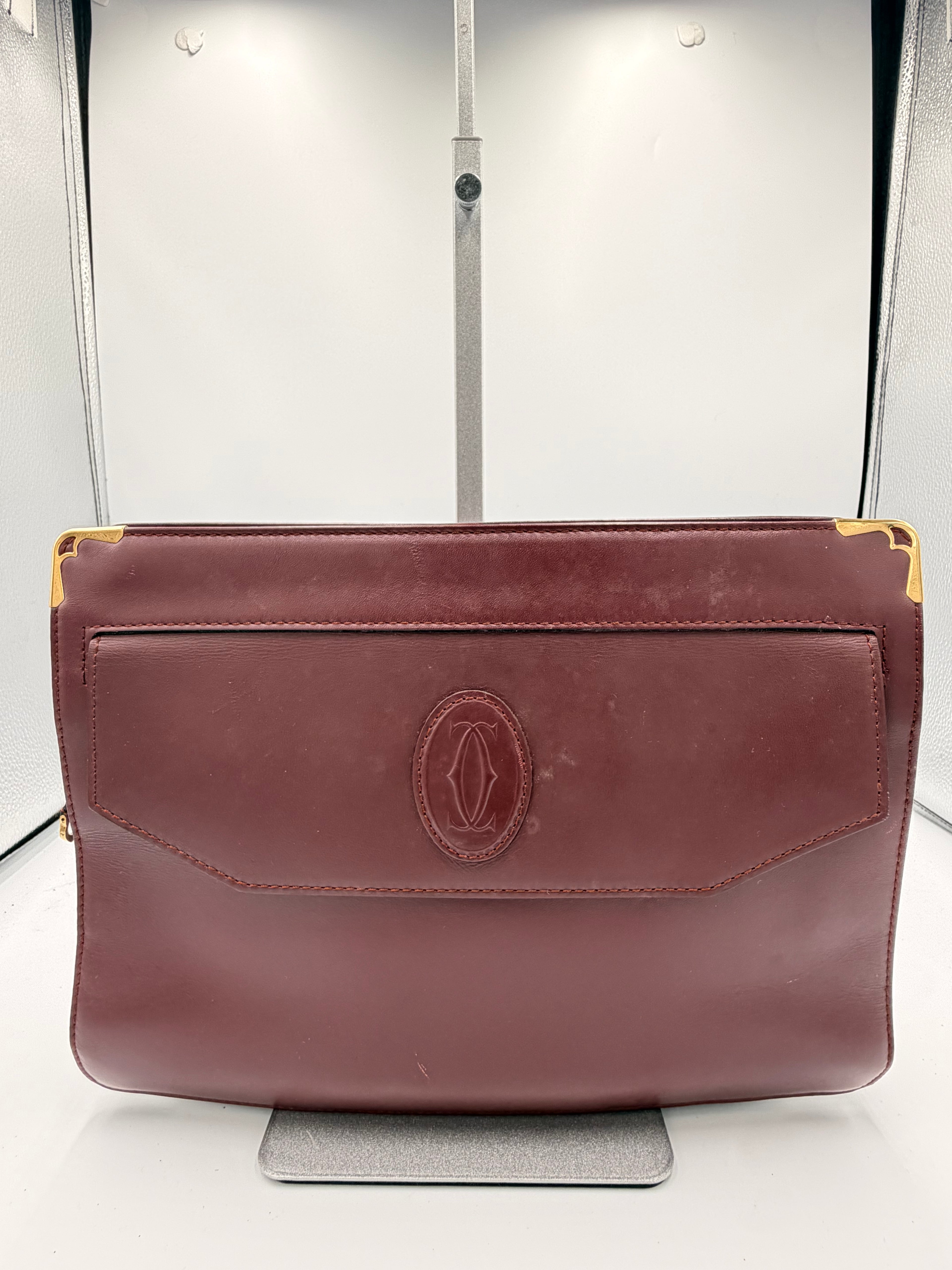 Cartier Must de Cartier Bordeaux Leather Portfolio Clutch