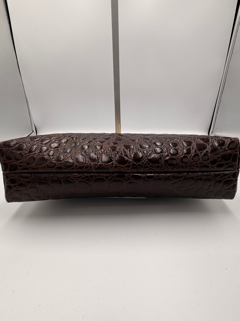 Salvatore Ferragamo Croc Embossed Gancini Clutch