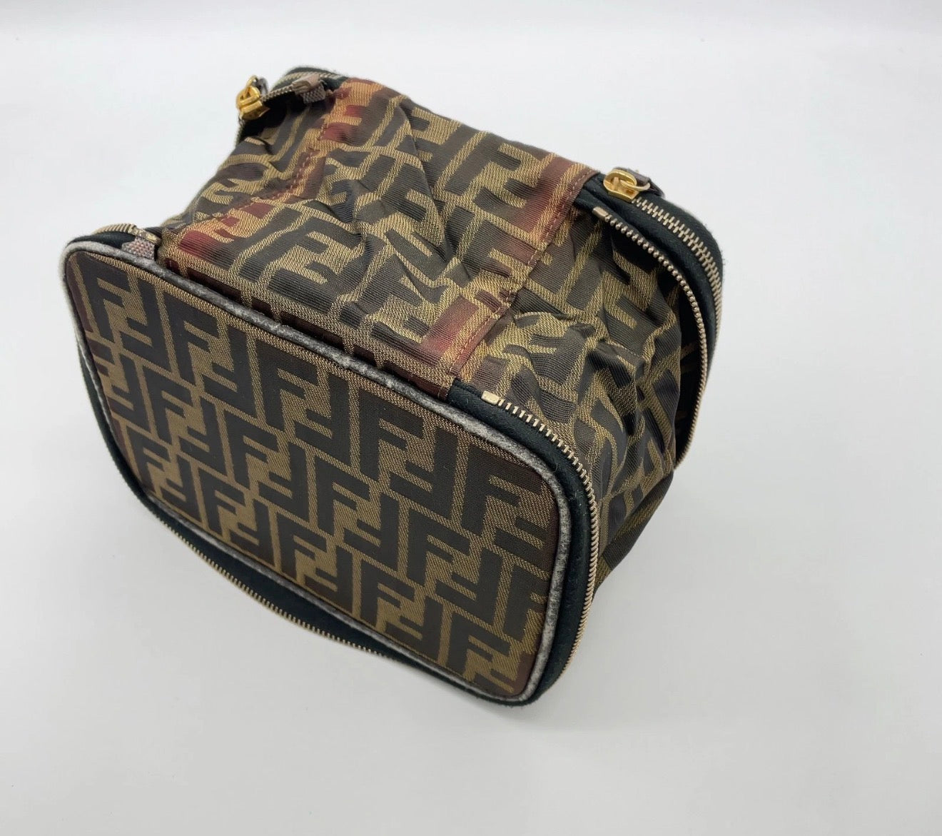 Fendi Zucca Train Case / Vanity Bag
