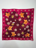 Burberry Silk Scarf in Burgundy Winter Floral Print