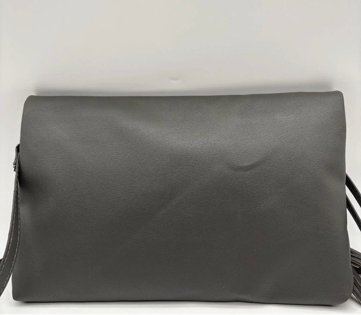 Givenchy Gray Foldover Tassel Clutch / Shoulder / Crossbody Bag