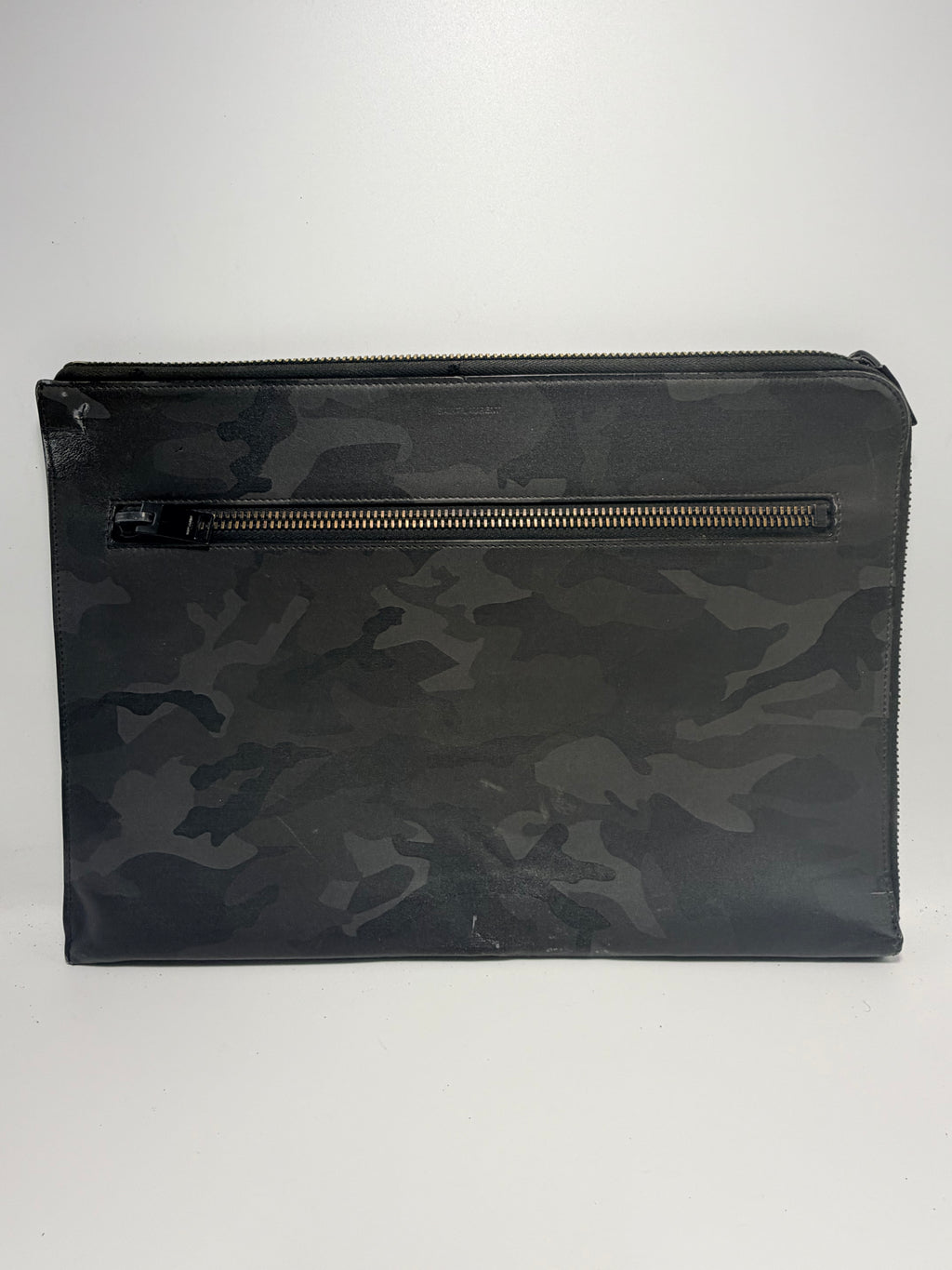 Yves Saint Laurent Army Camo Laptop Sleeve / Large Clutch – Black Camouflage