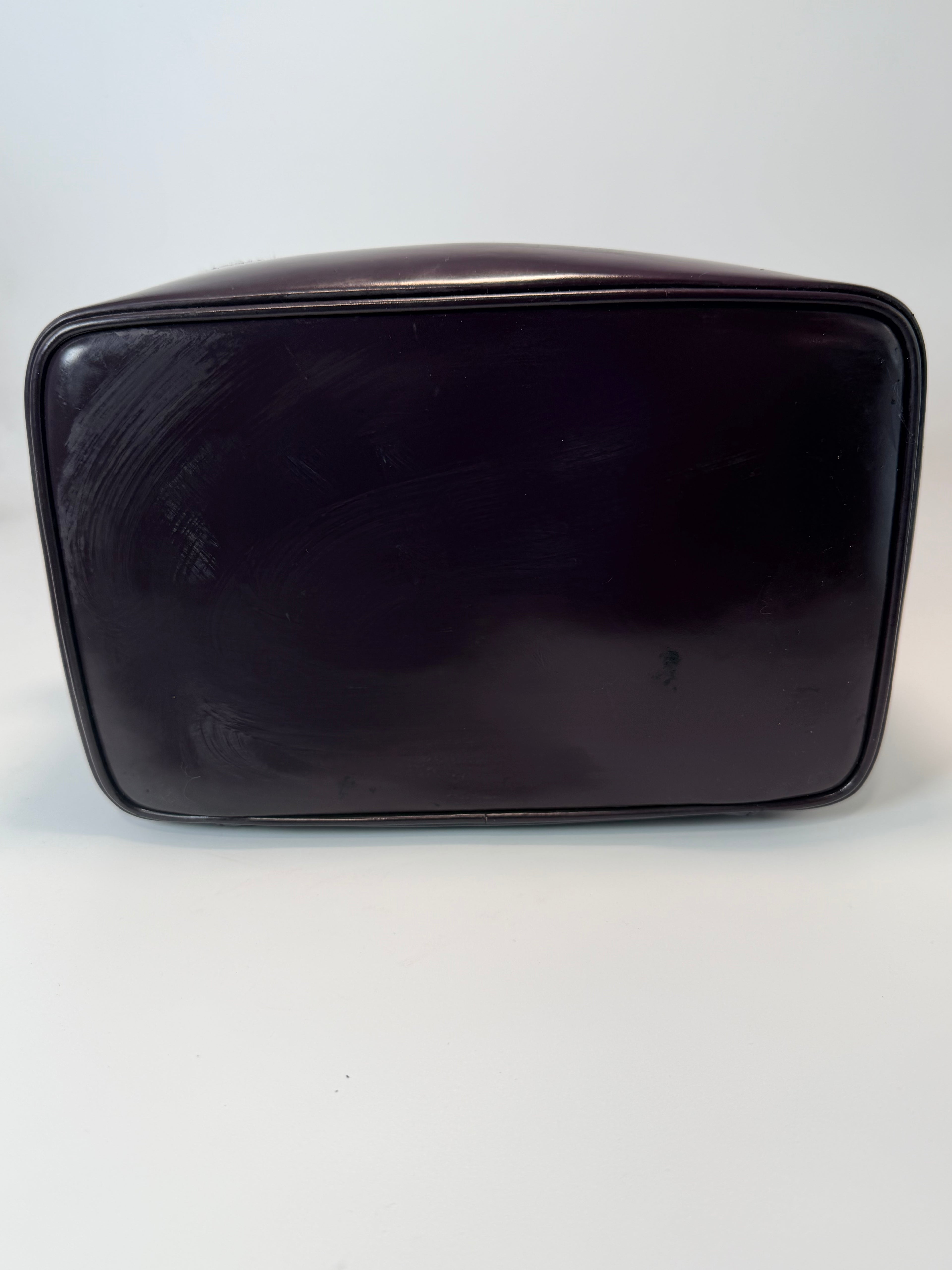 Vintage Gucci Bamboo Zip Vanity Case — Deep Plum Leather