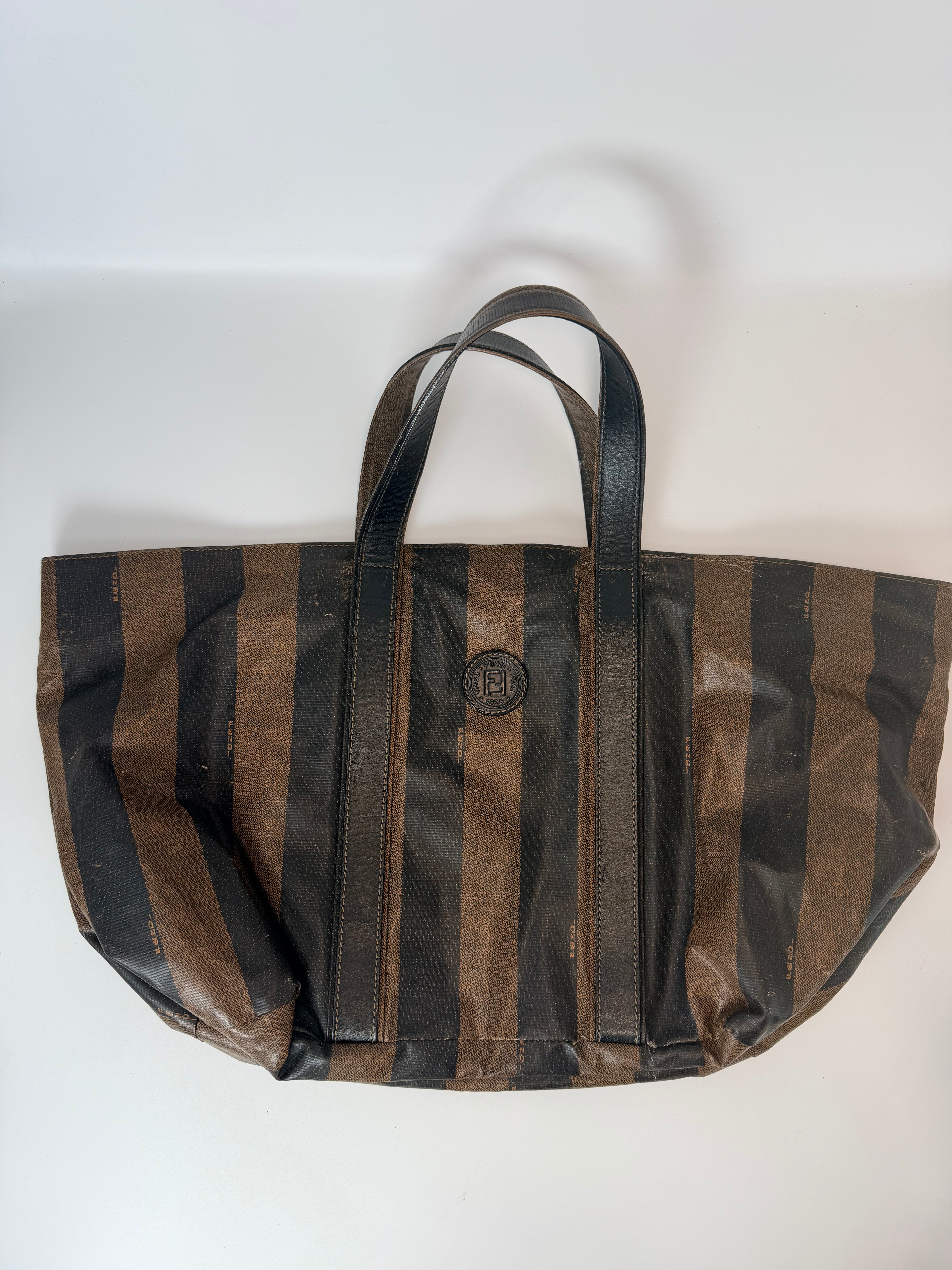 Vintage Fendi Pequin Stripe Tote