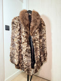 Vintage Finn Raccoon Fur Coat with Plush Shawl Collar – Large