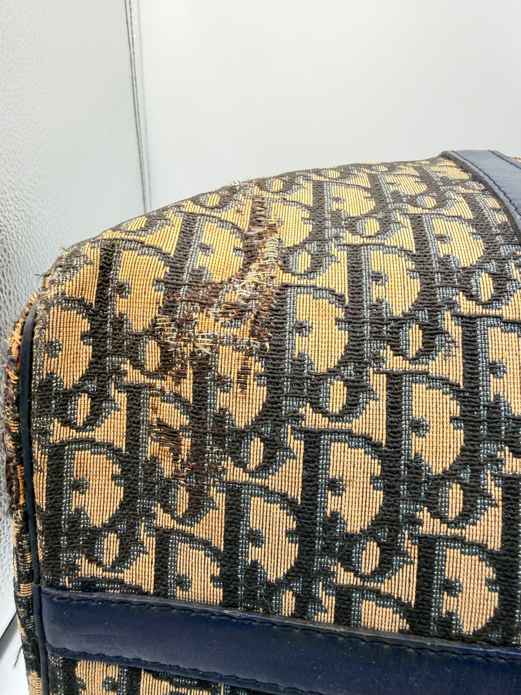 Christian Dior Trotter Monogram Boston Bag – Navy