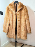 Vintage Sheared Beaver Fur Coat – Chevron Pattern (Medium / Large)