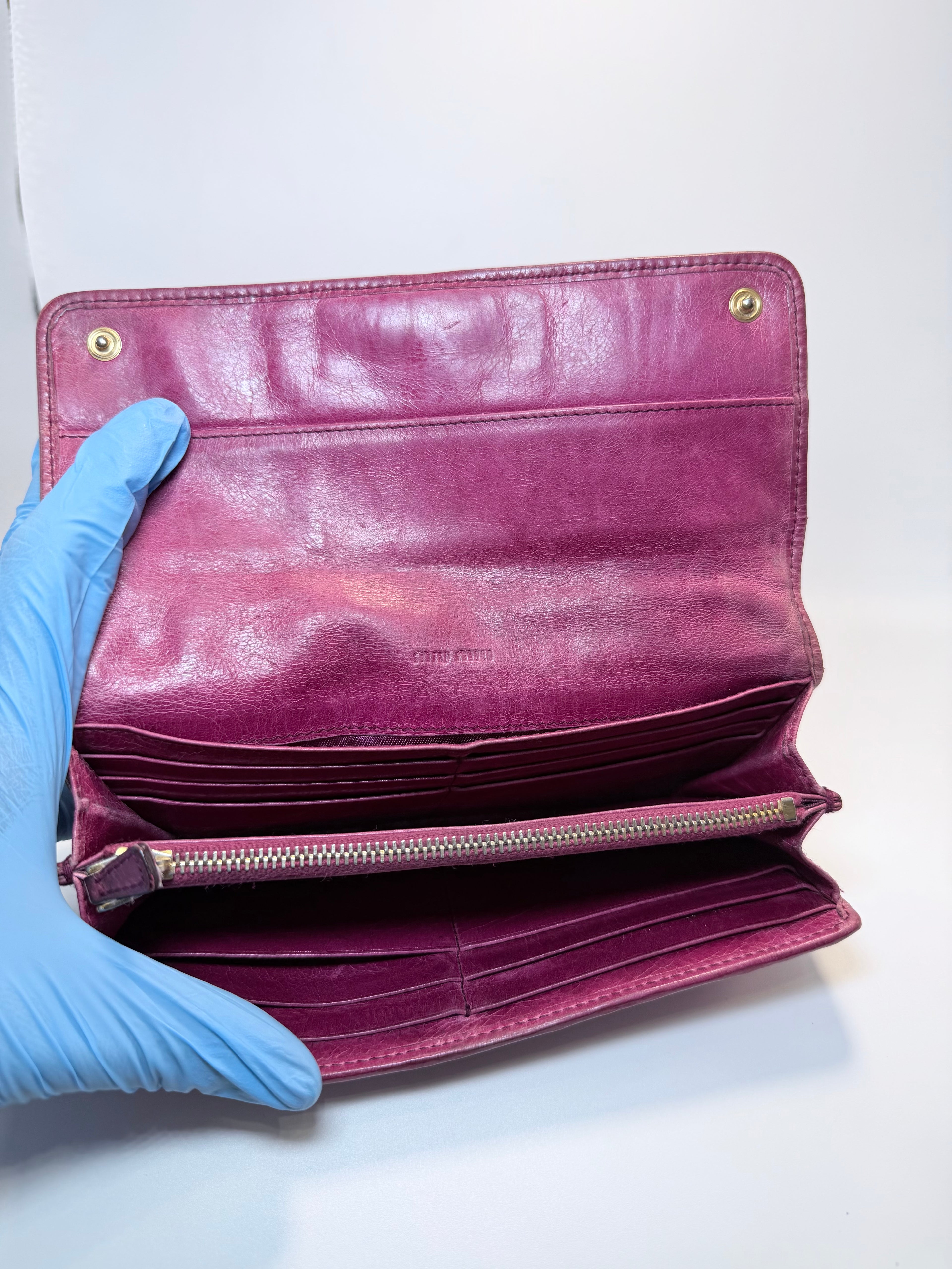 Vintage Miu Miu Leather Wallet - Pink