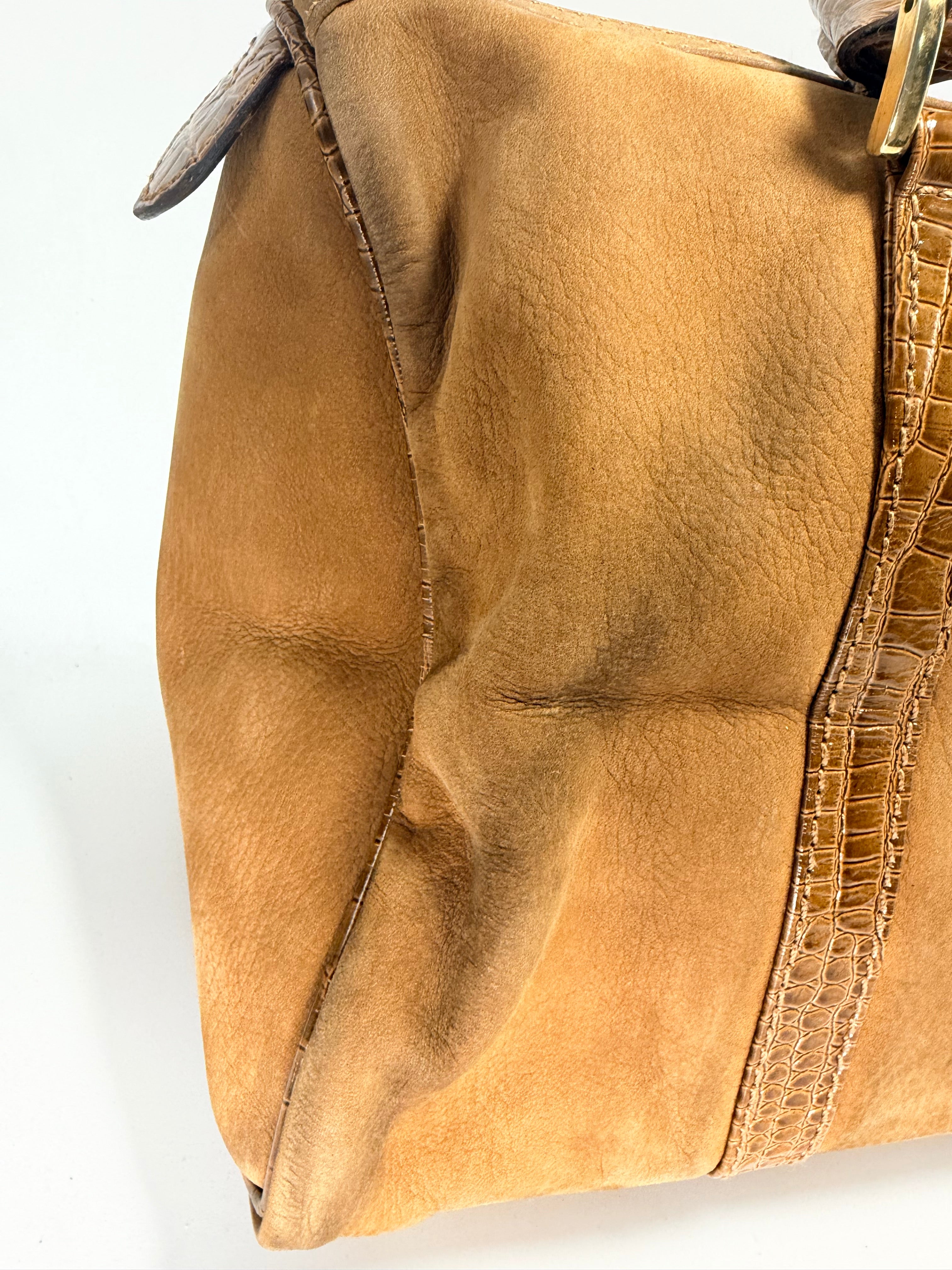 Fendi Suede Boston Bag