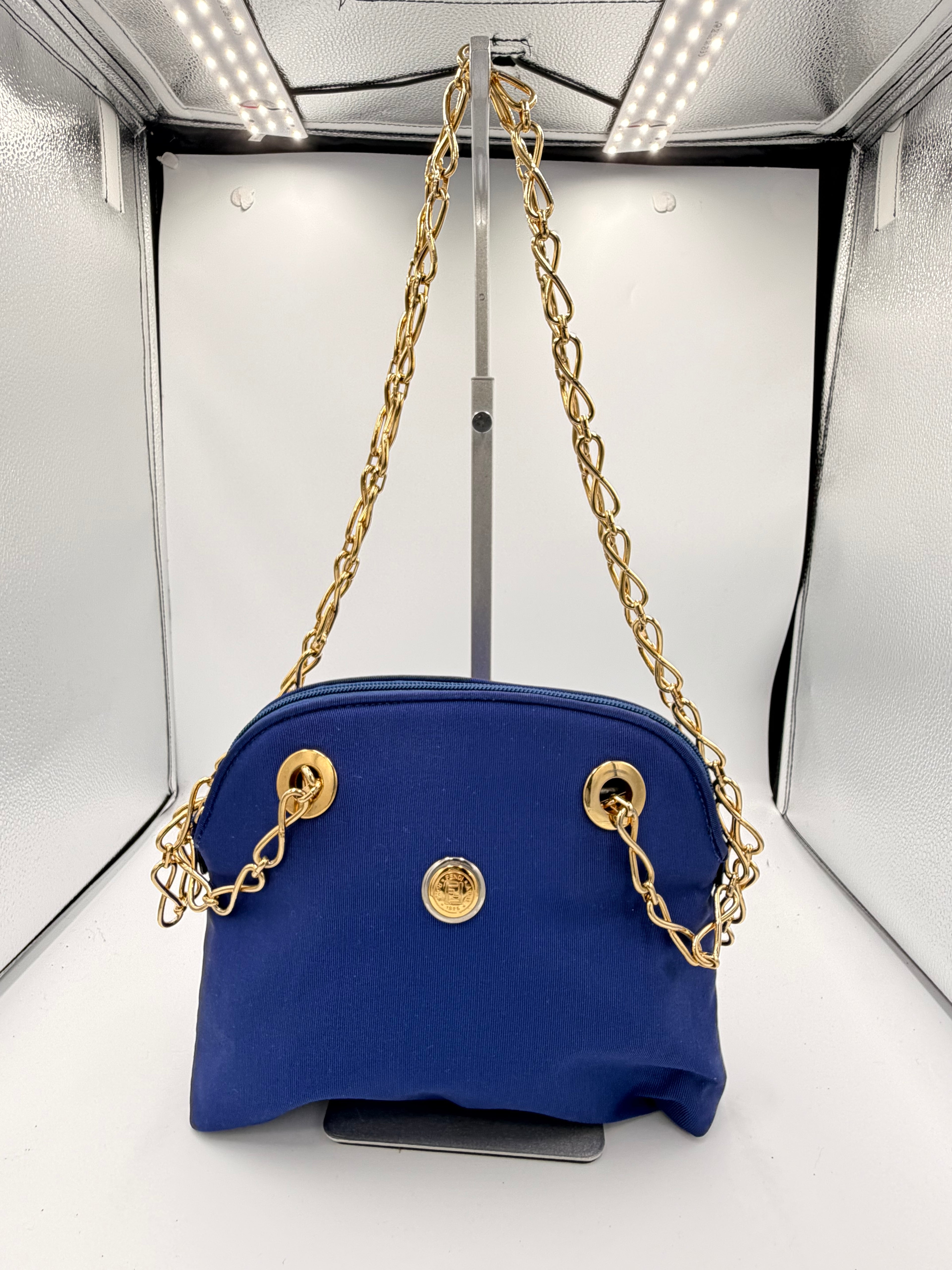 Fendi Royal Blue Chain Shoulder Bag