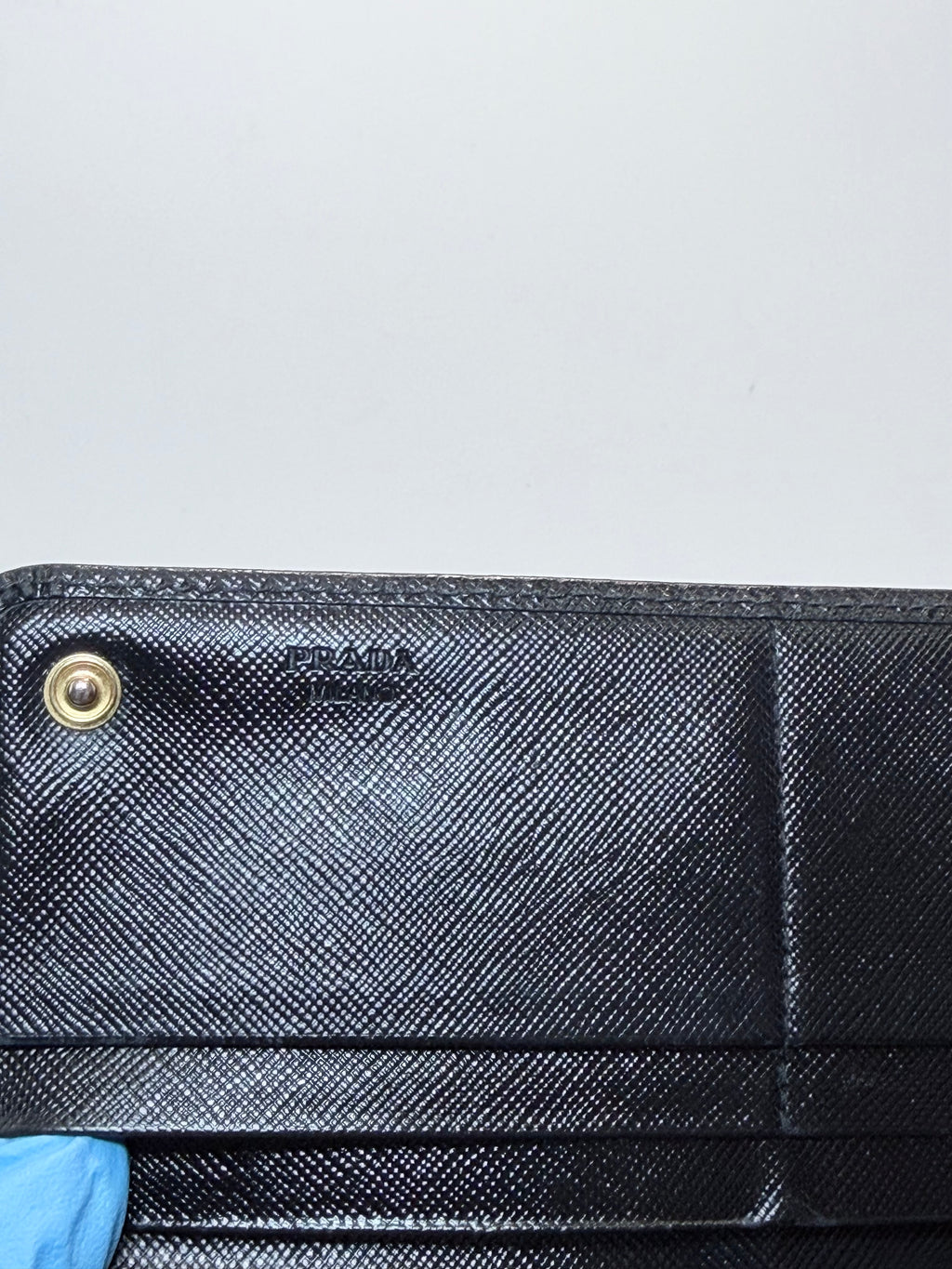 Vintage Prada Wallet – Black Saffiano Leather