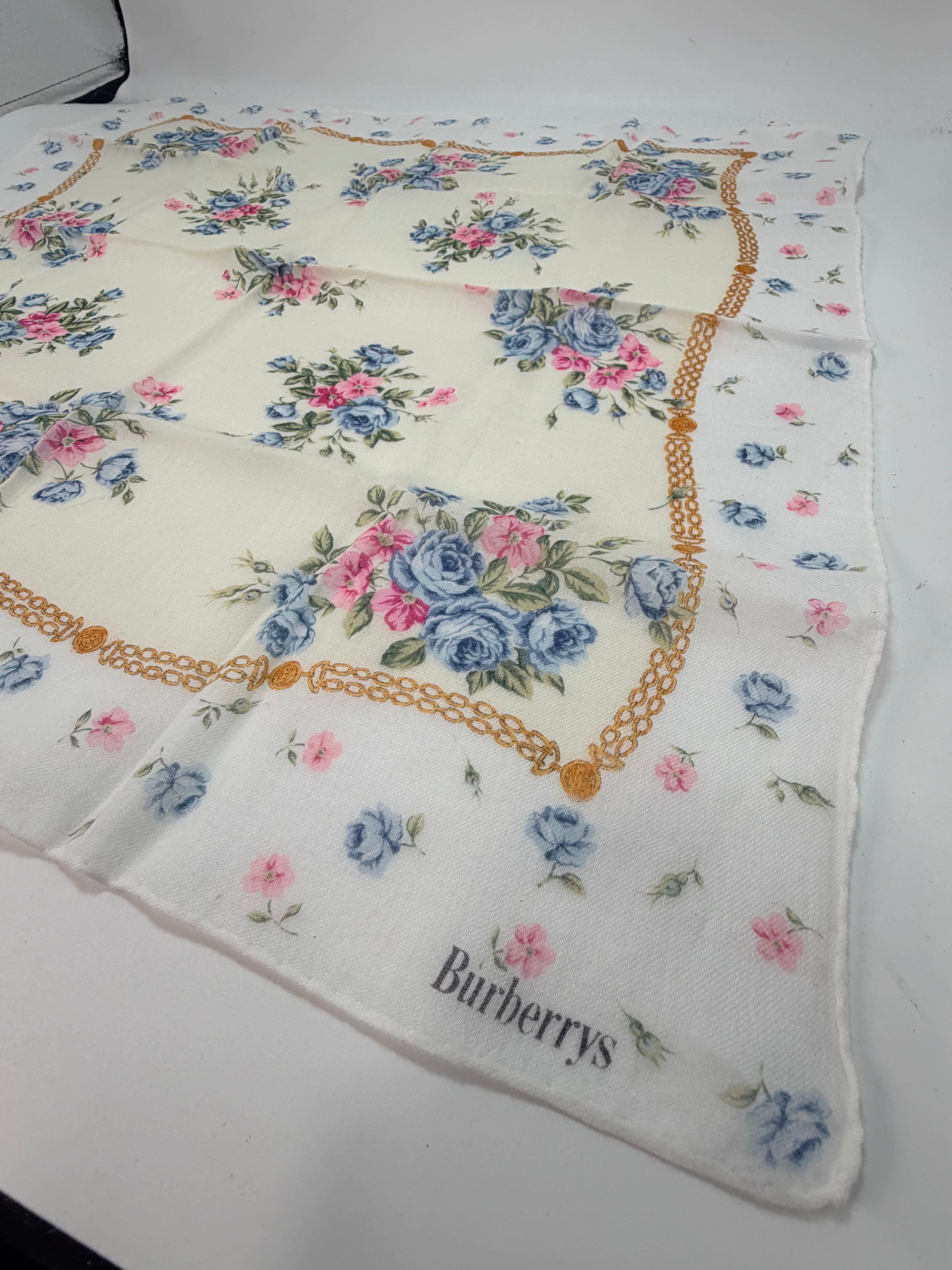 Burberrys Floral Cotton Scarf