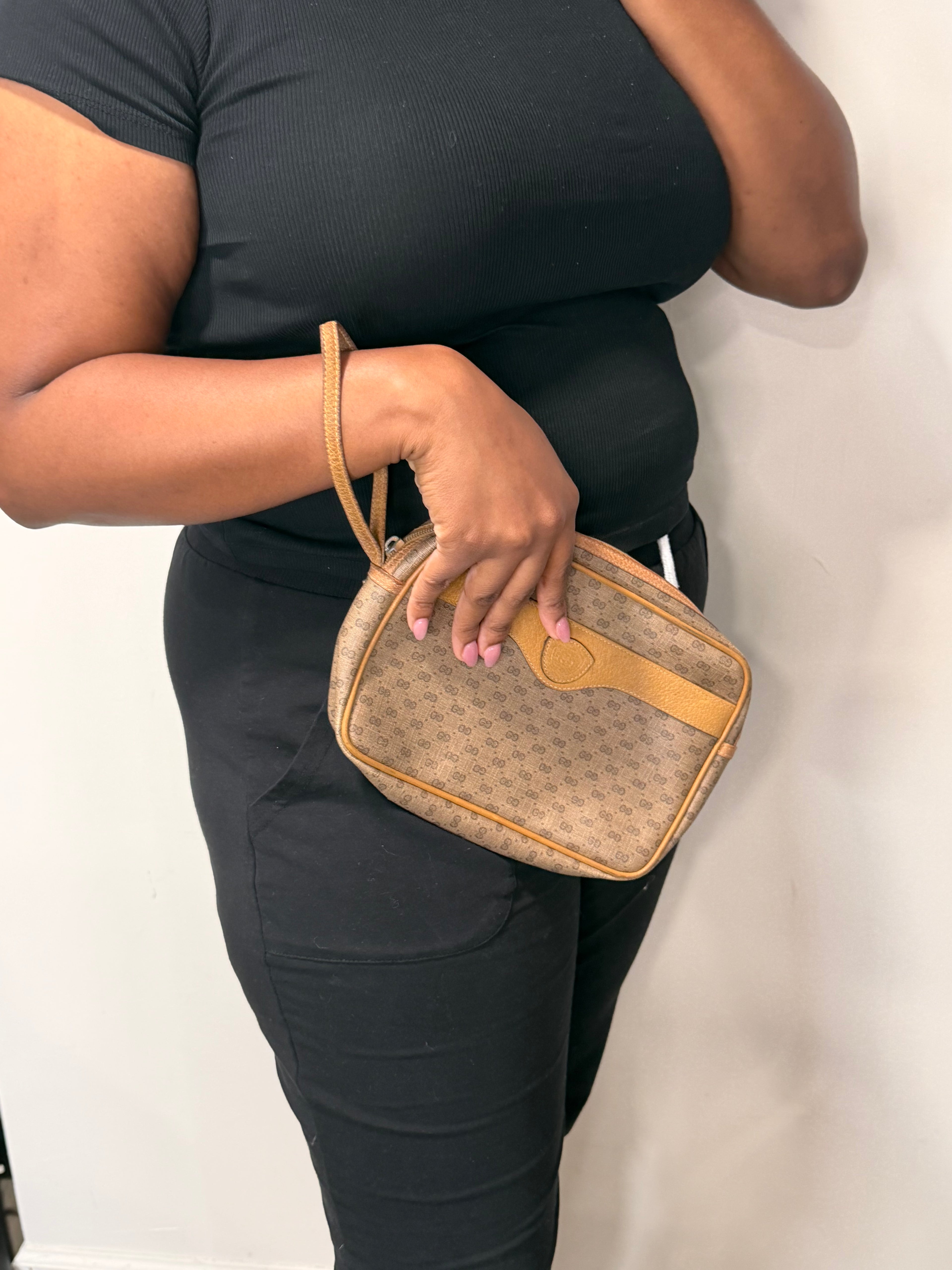 Gucci Monogram Clutch / Wristlet Pouch