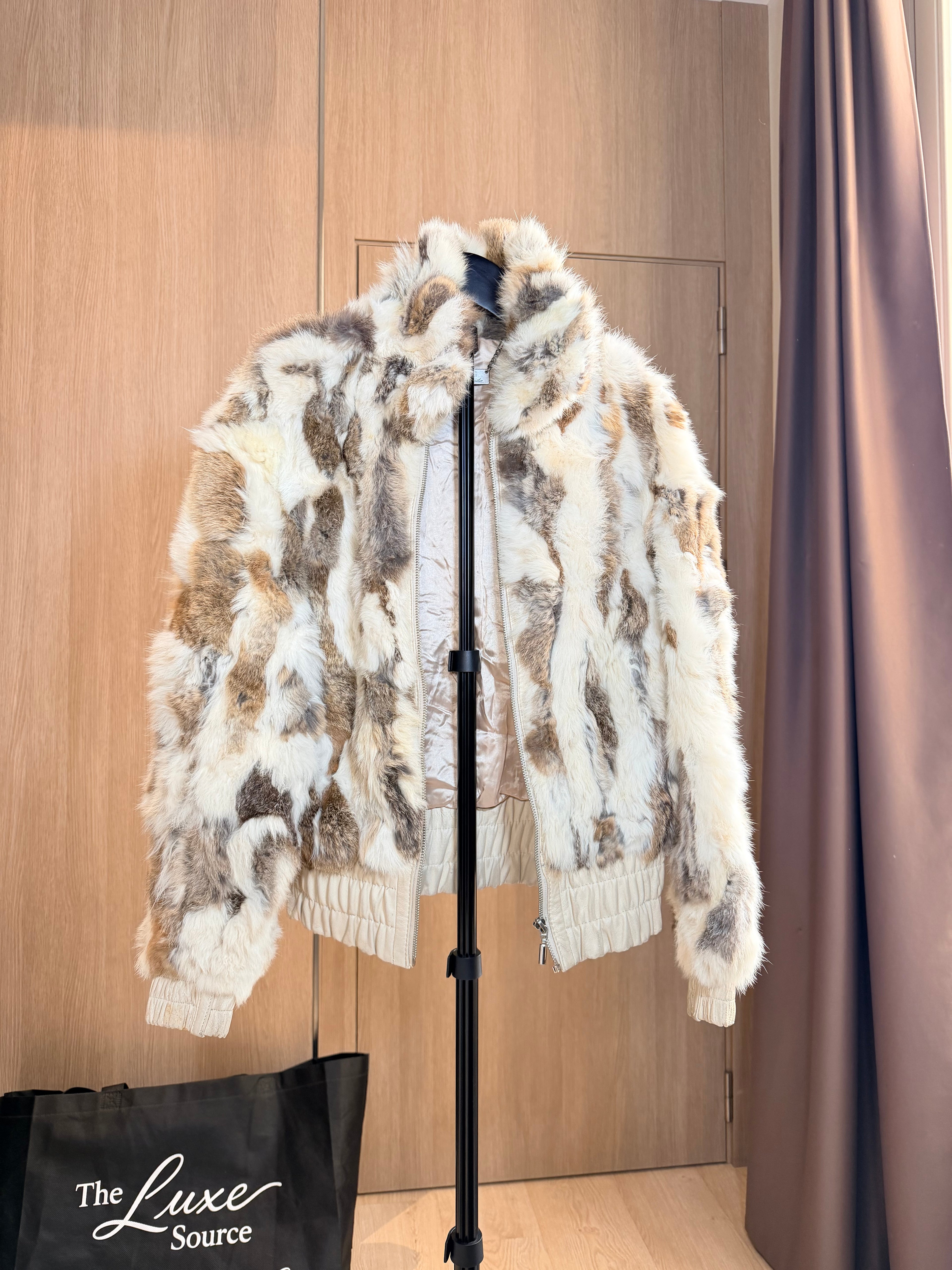 Vintage Rabbit Fur Bomber Jacket – XS-007