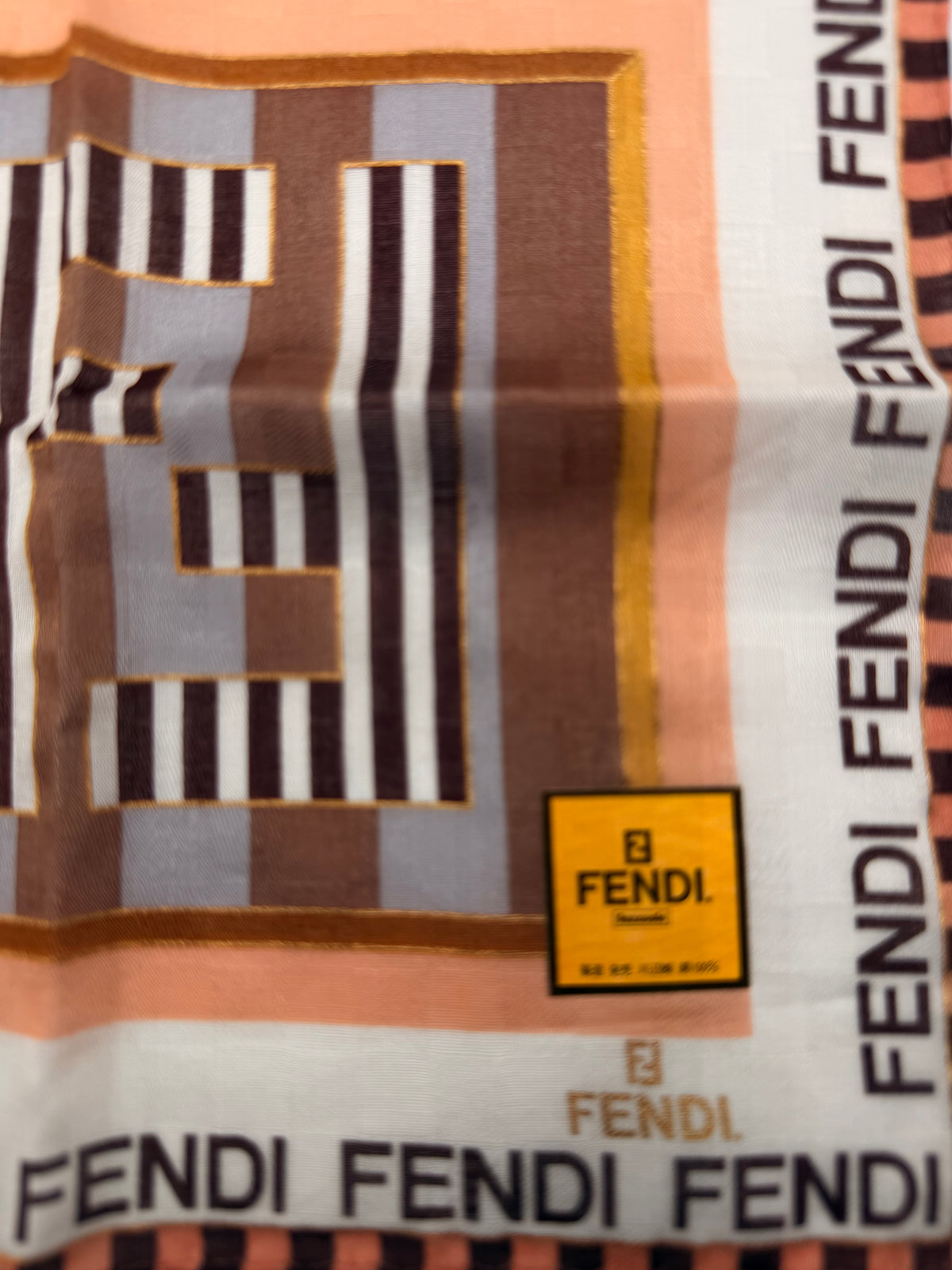 Fendi Logo Print Scarf with Tags