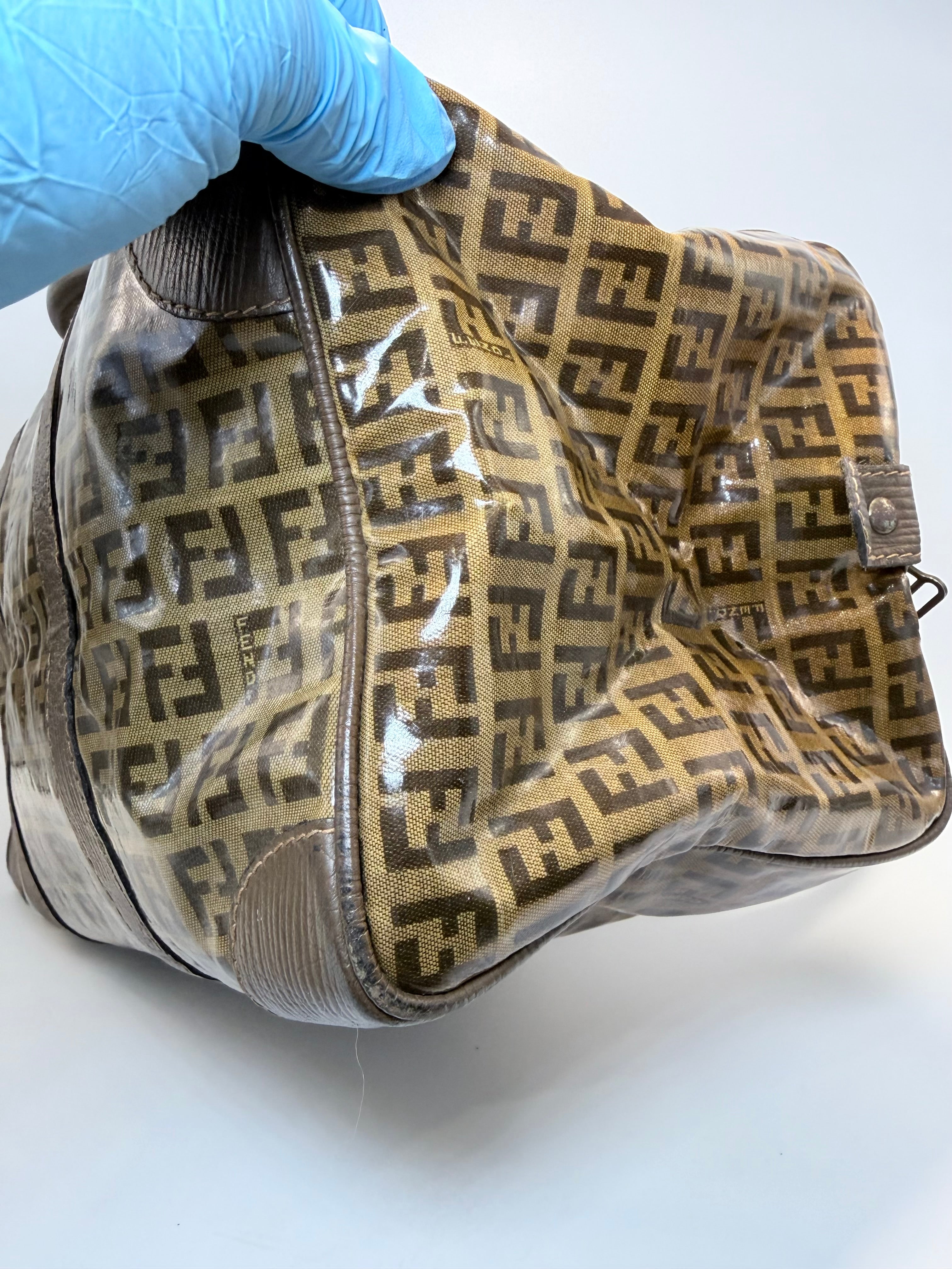 Fendi Coated Canvas Boston Bag