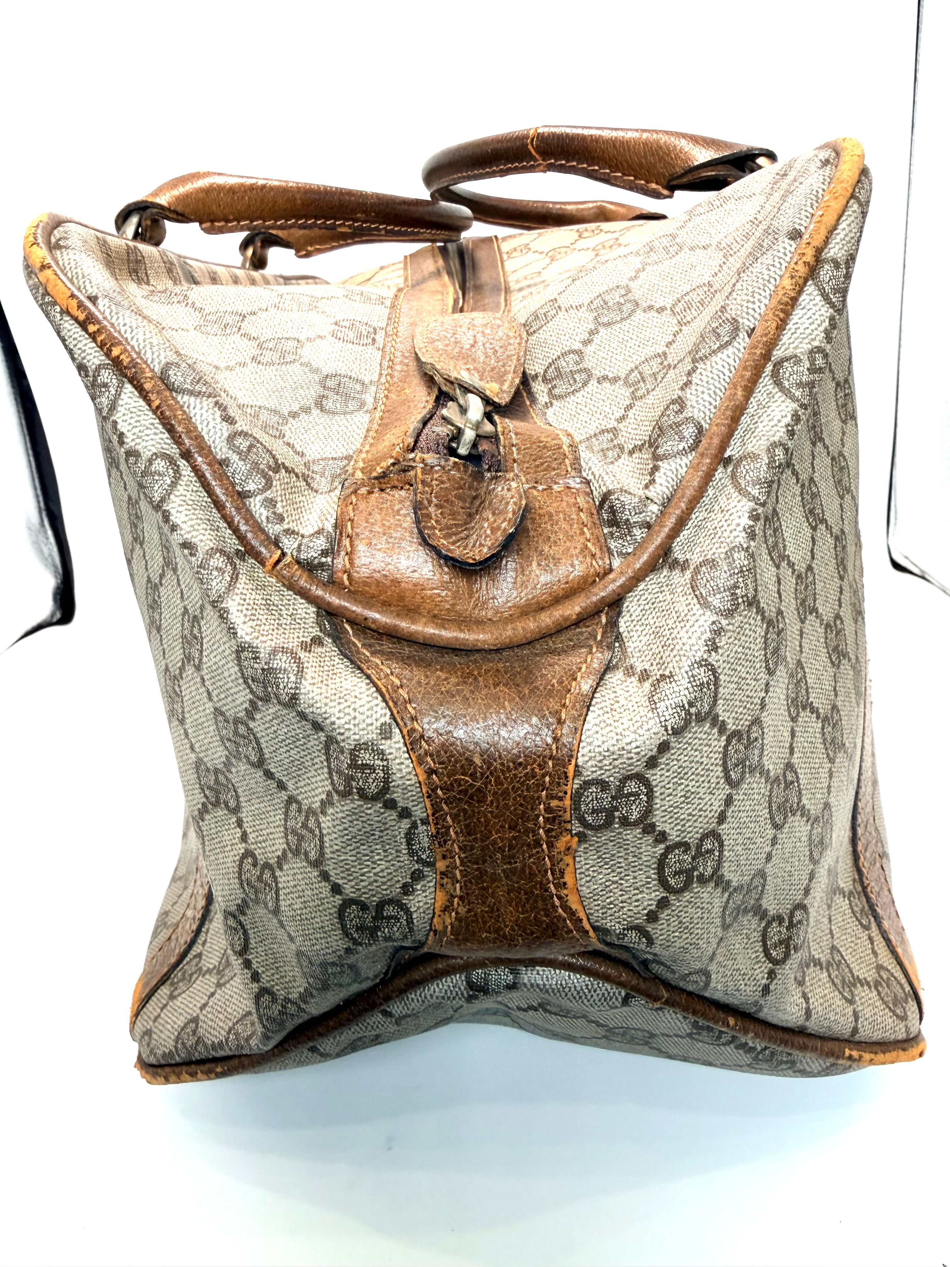Gucci Vintage Travel Bag – Brown Leather & Monogram