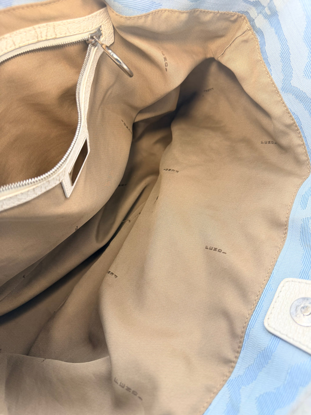 Fendi Vintage Zucca Zebra Tote Bag – Light Blue & White