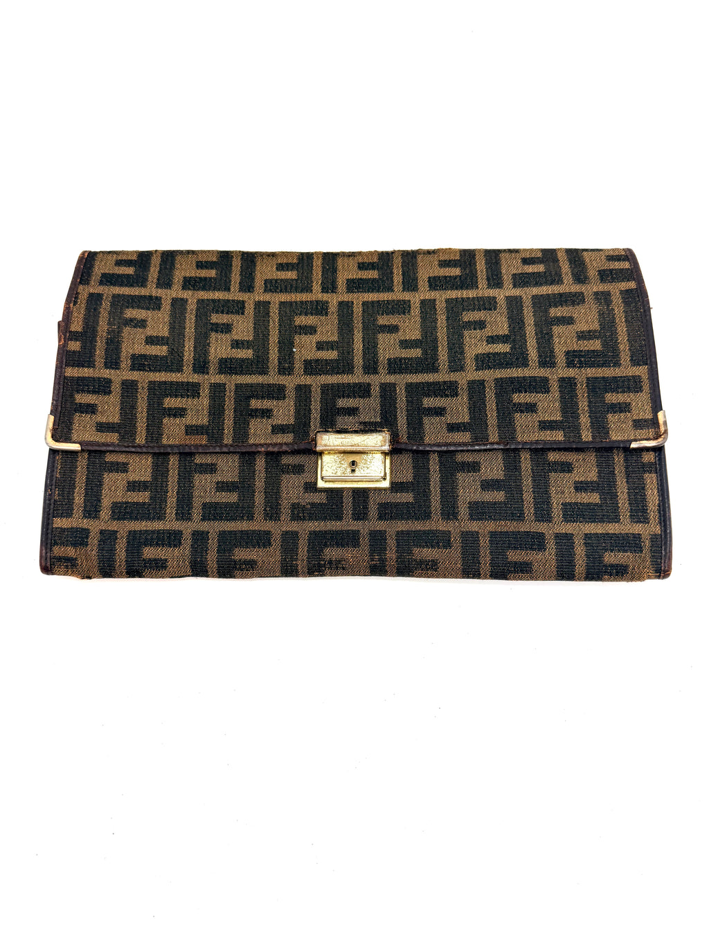 Fendi Zucca Canvas Clutch & Document Holder