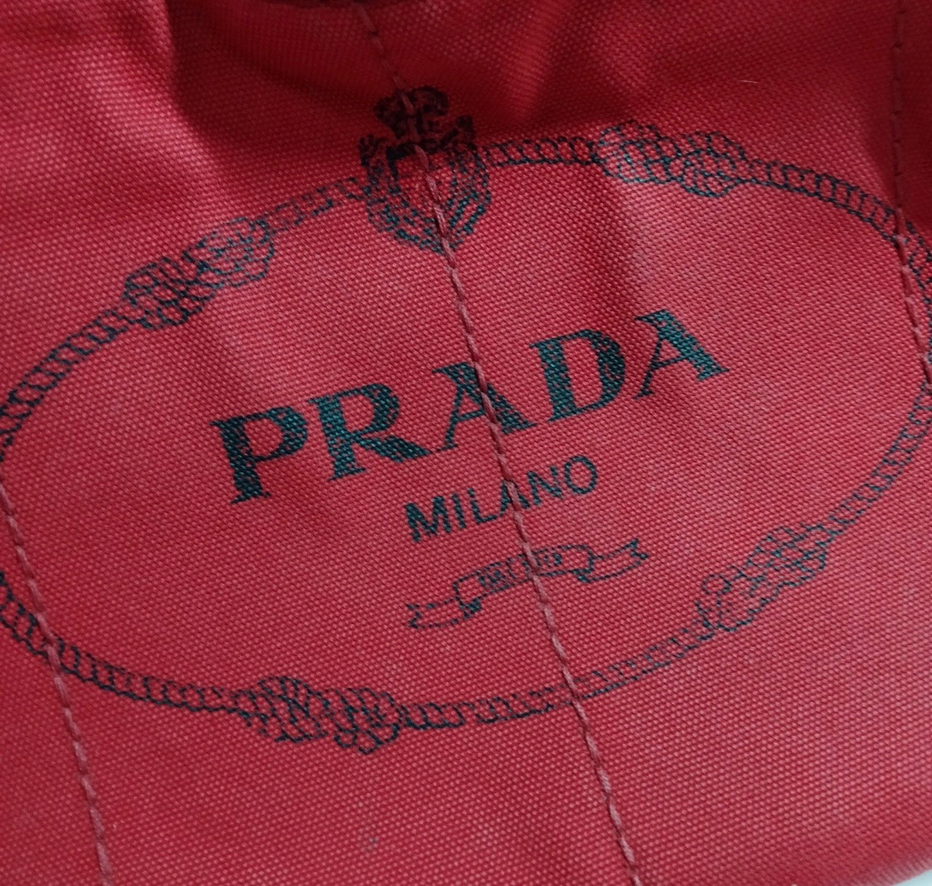 Prada Canapa Canvas Tote – Red