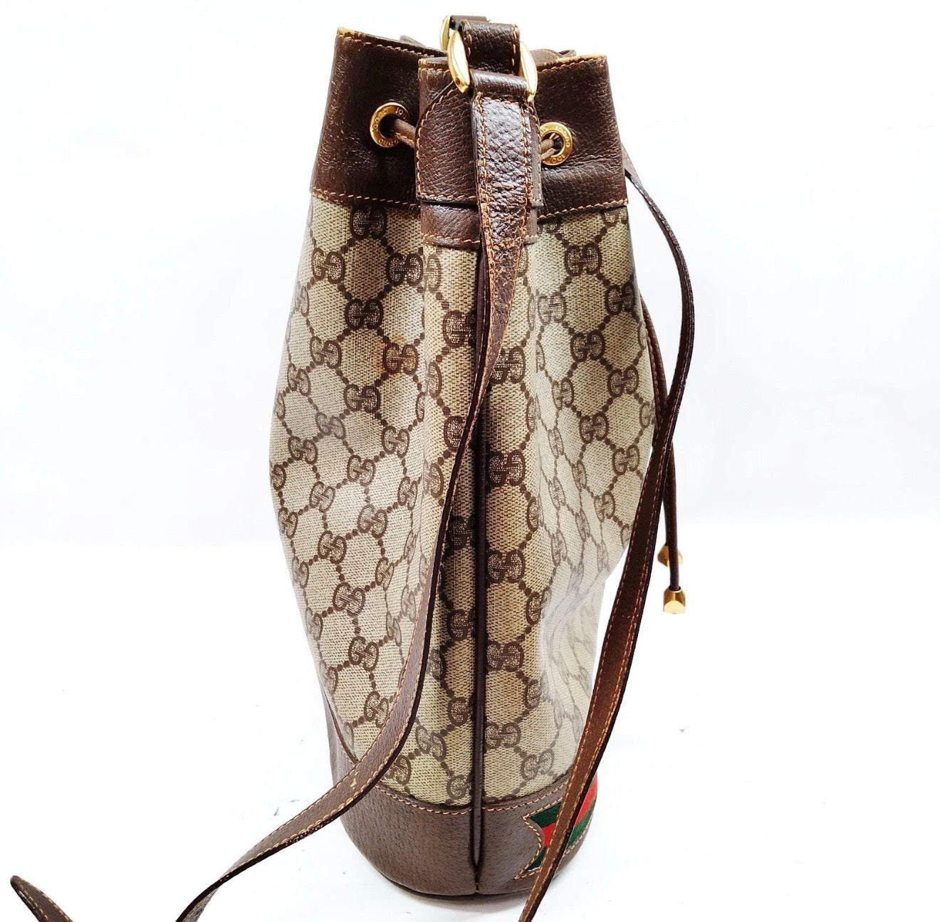 Gucci Vintage GG Supreme Drawstring Bucket Bag