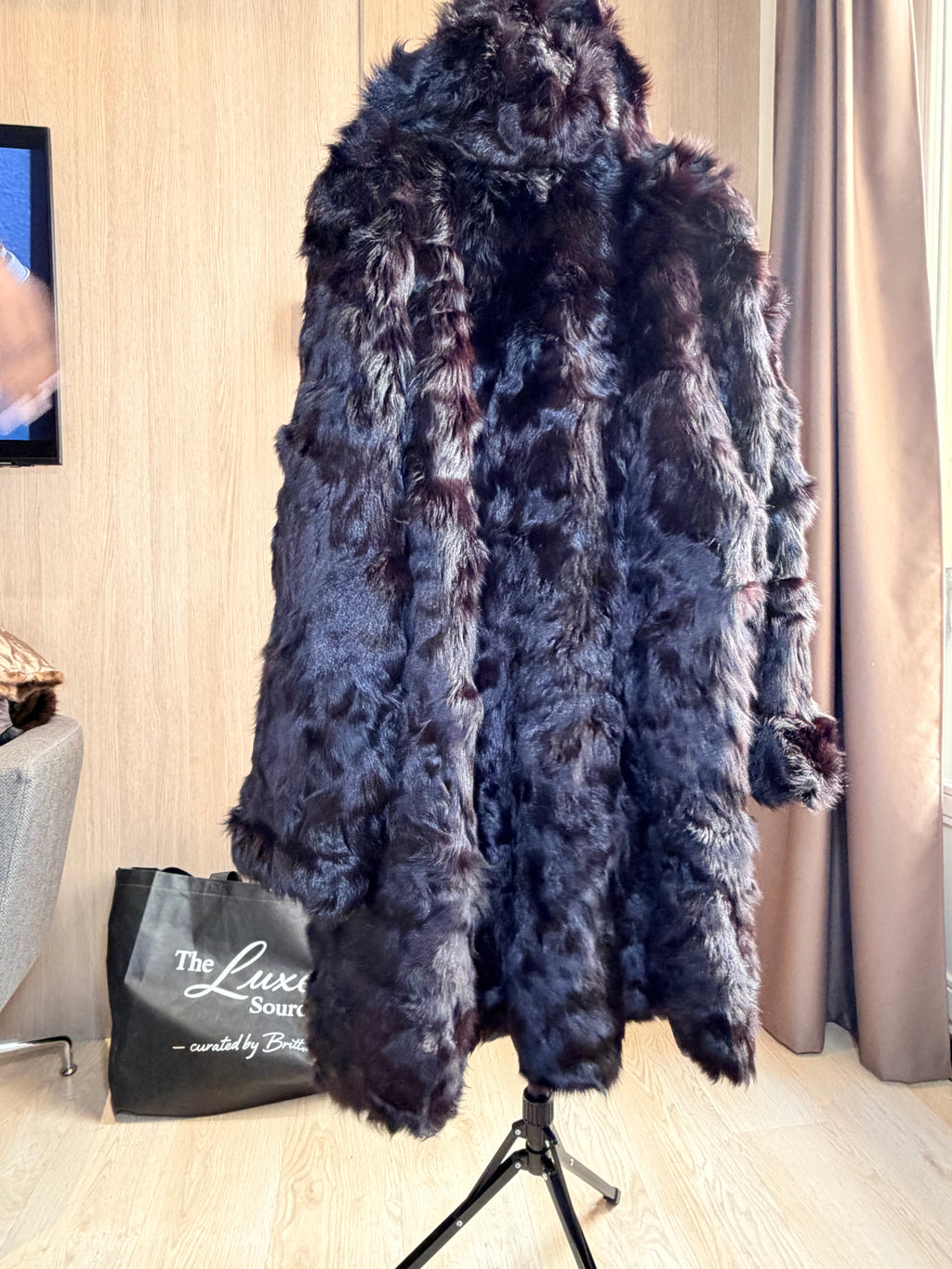 Vintage Black Persian Lamb Fur Coat – XL/1X - 022
