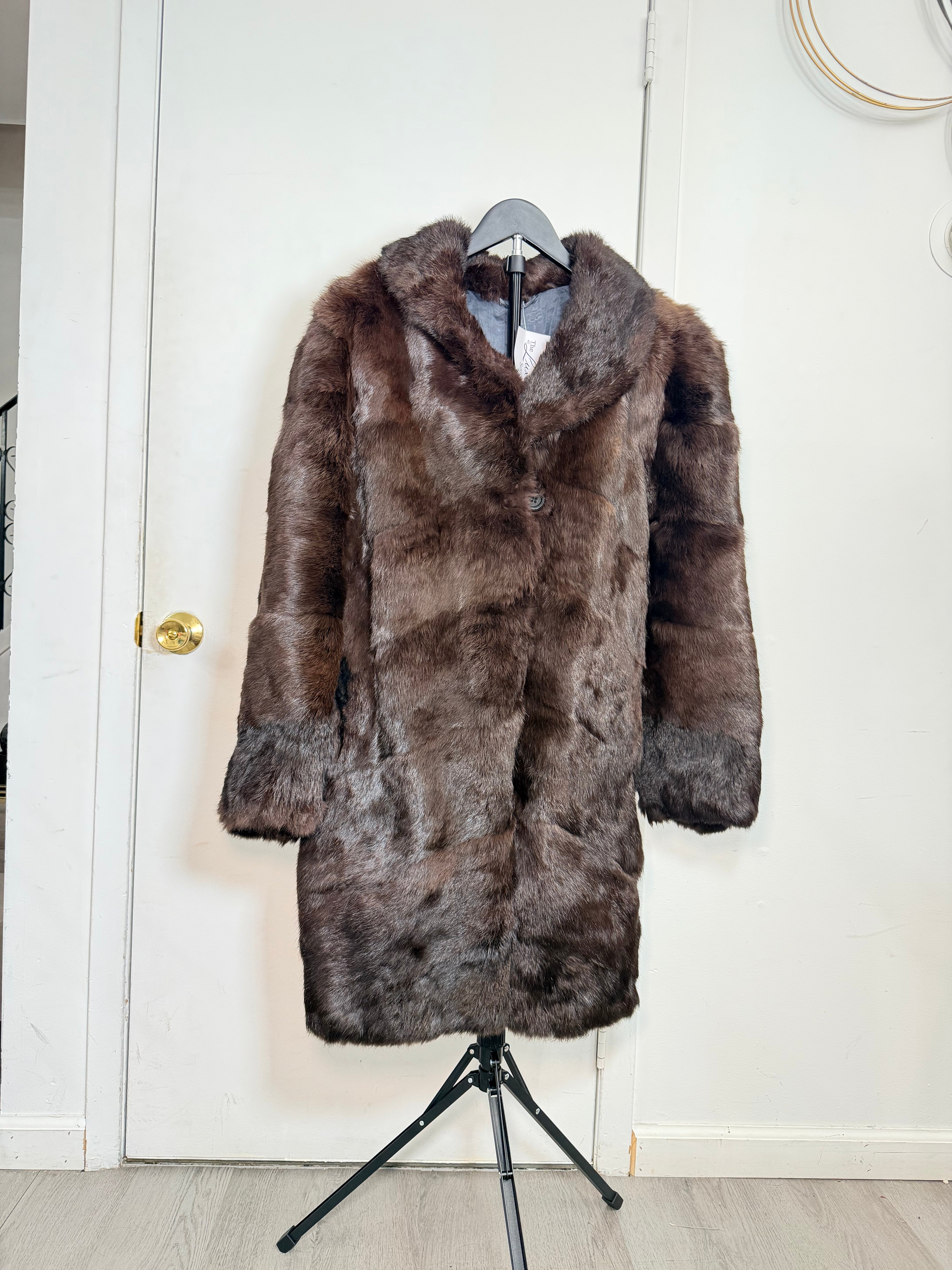 Vintage Dark Ranch Mink Fur Coat (Brown) – XL 012