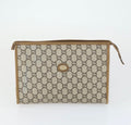 Gucci GG Canvas Clutch with back pocket