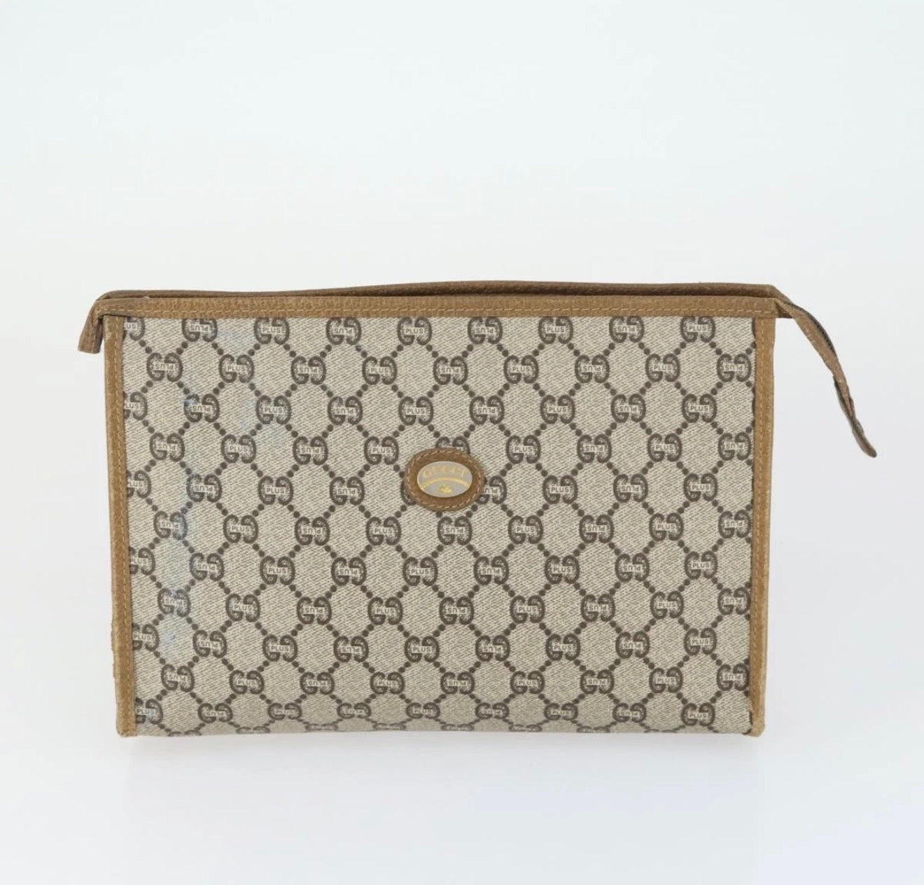 Gucci GG Canvas Clutch with back pocket